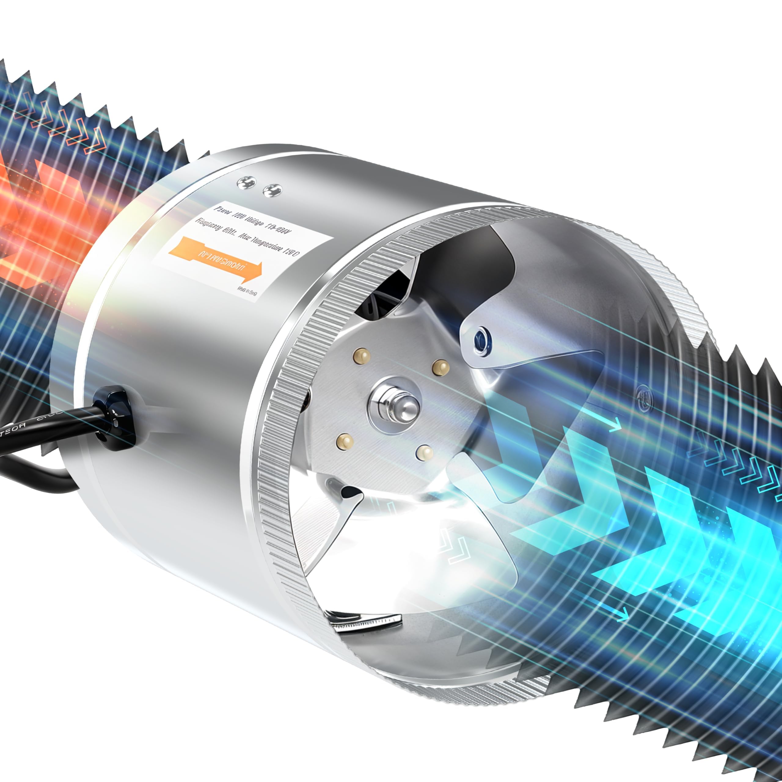 Ipower 8 Inch Inline Duct Fan 420 Cfm, Hvac Booster Exhaust Ventilation Fan With Low Noise For Basements, Bathrooms, Grow Tents,