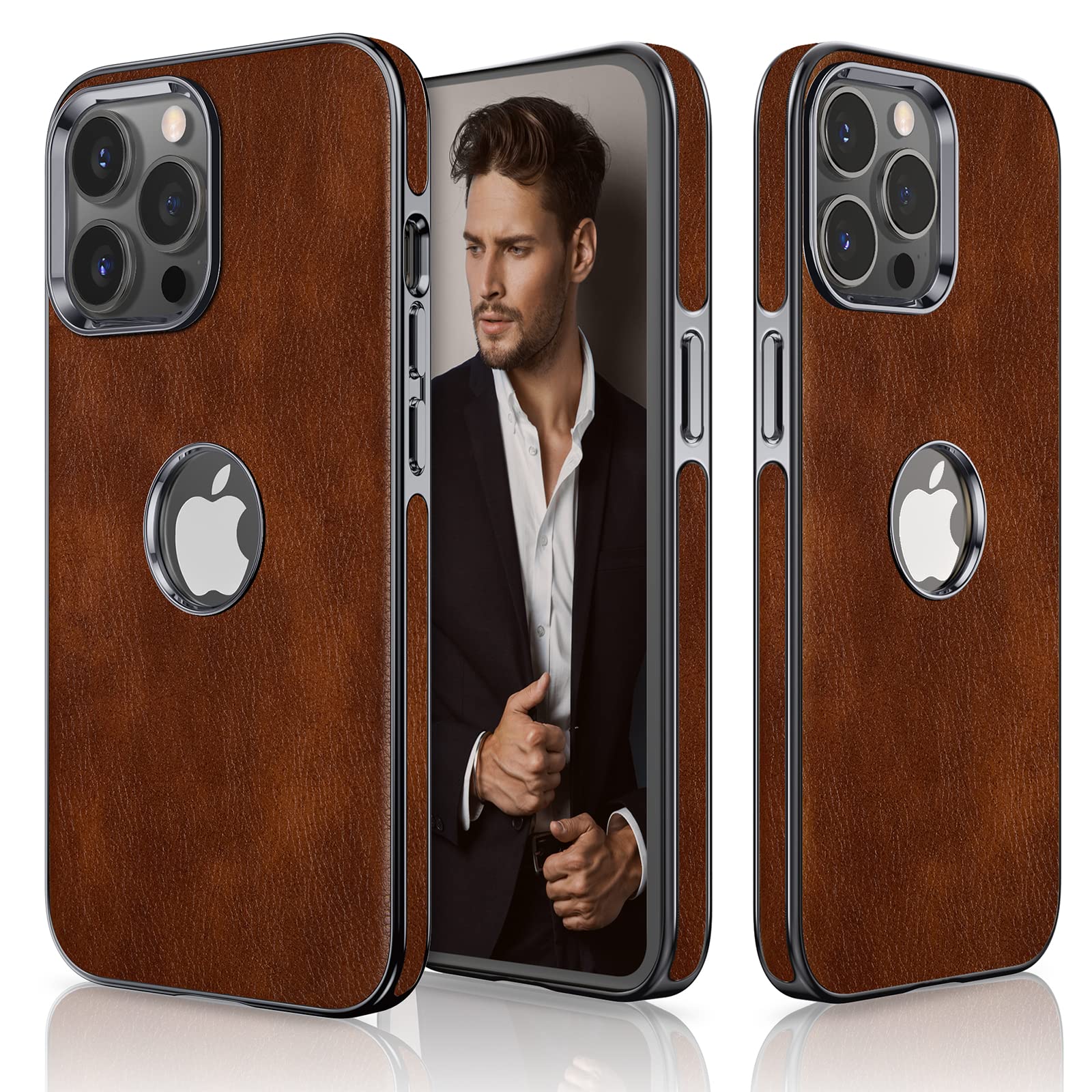 Lohasic For Iphone 14 Pro Max Case, 6.7'' 2022 Slim Leather Anti Scratch Logo Visible Designed Protective Shockproof Phone Cases