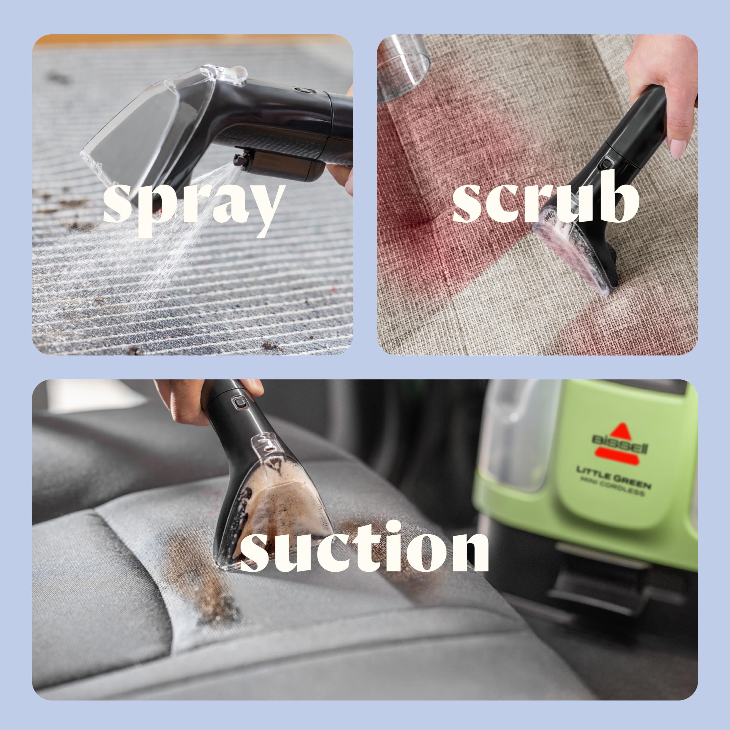 Bissell Little Green Mini Cordless Portable Carpet And Upholstery Deep Cleaner, Car/Auto Detailer, With Hydrorinse Self-Cleaning