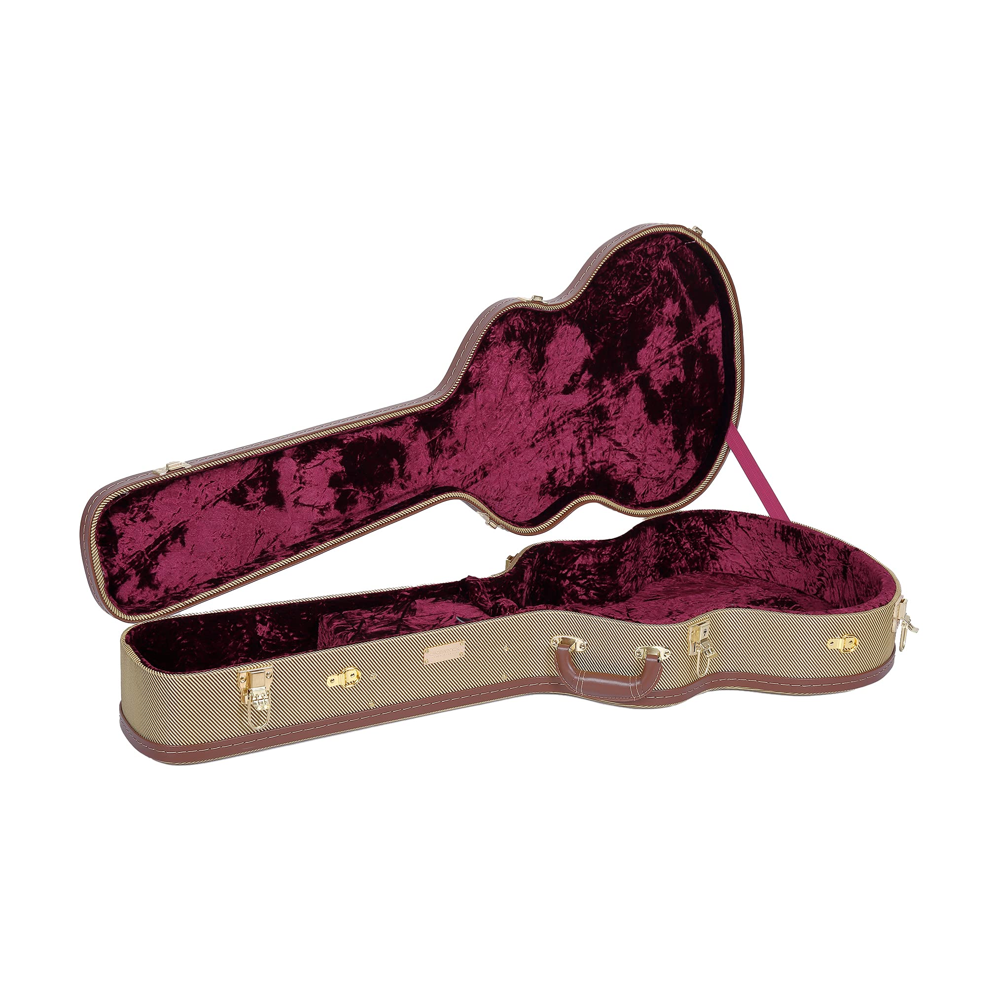 Crossrock Hard Shell Wood Case For Om, Martin 000 Guitars With Removable Shoulder Straps Tweed(Crw700Omtw)