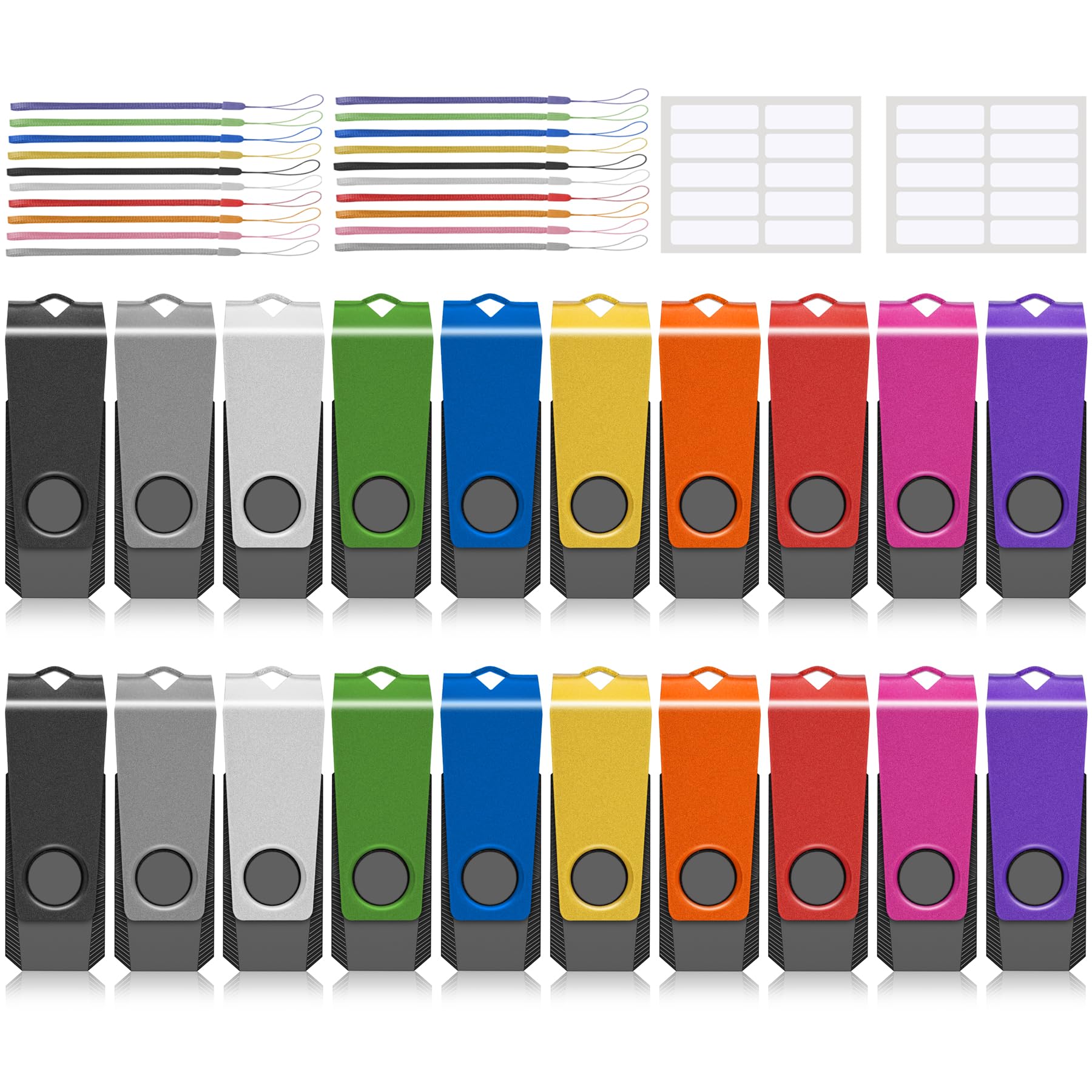 Usb Thumb Drive Agecash Usb 2.0 8Gb Flash Drive Bulk 20 Pack Usb Drives, Swivel Fat32 Usb Flash Drive Bulk 8Gb Pendrive Usb Memo
