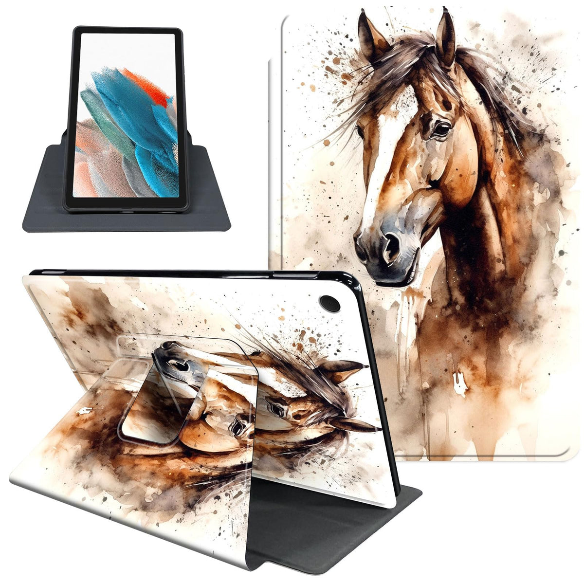 Case For Samsung Galaxy Tab A8 10.5 Inch 2022 Model (Sm-X200/X205/X207), 360 Degree Rotating Folio Stand Smart Shockproof Cover 