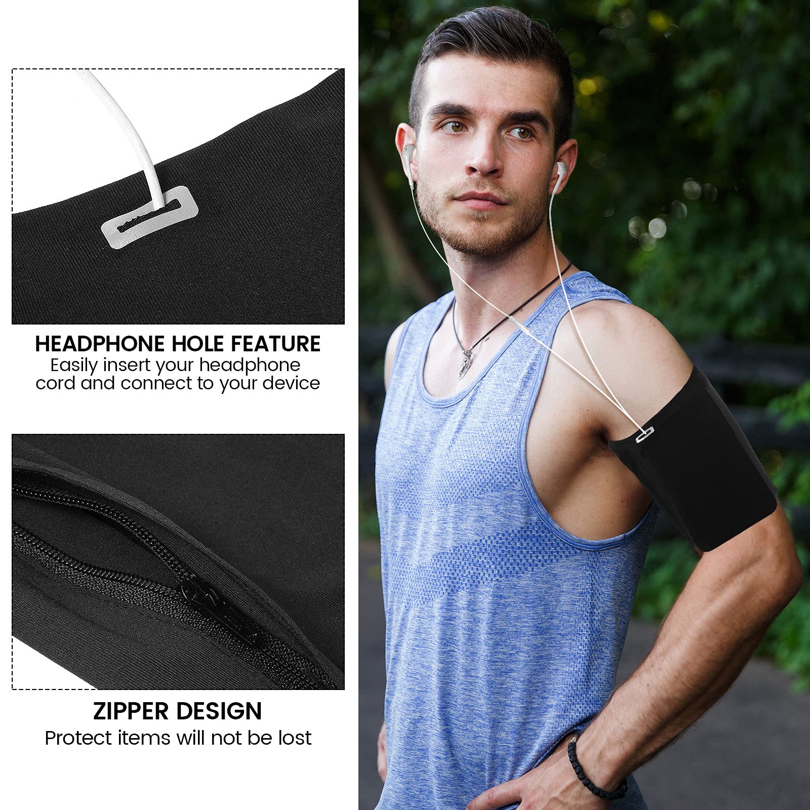 Outus 3 Pieces Phone Armband Running Armband Cell Phone Sleeve For Running Holder Arm Bands For Walking Hiking Jogging Travel (B