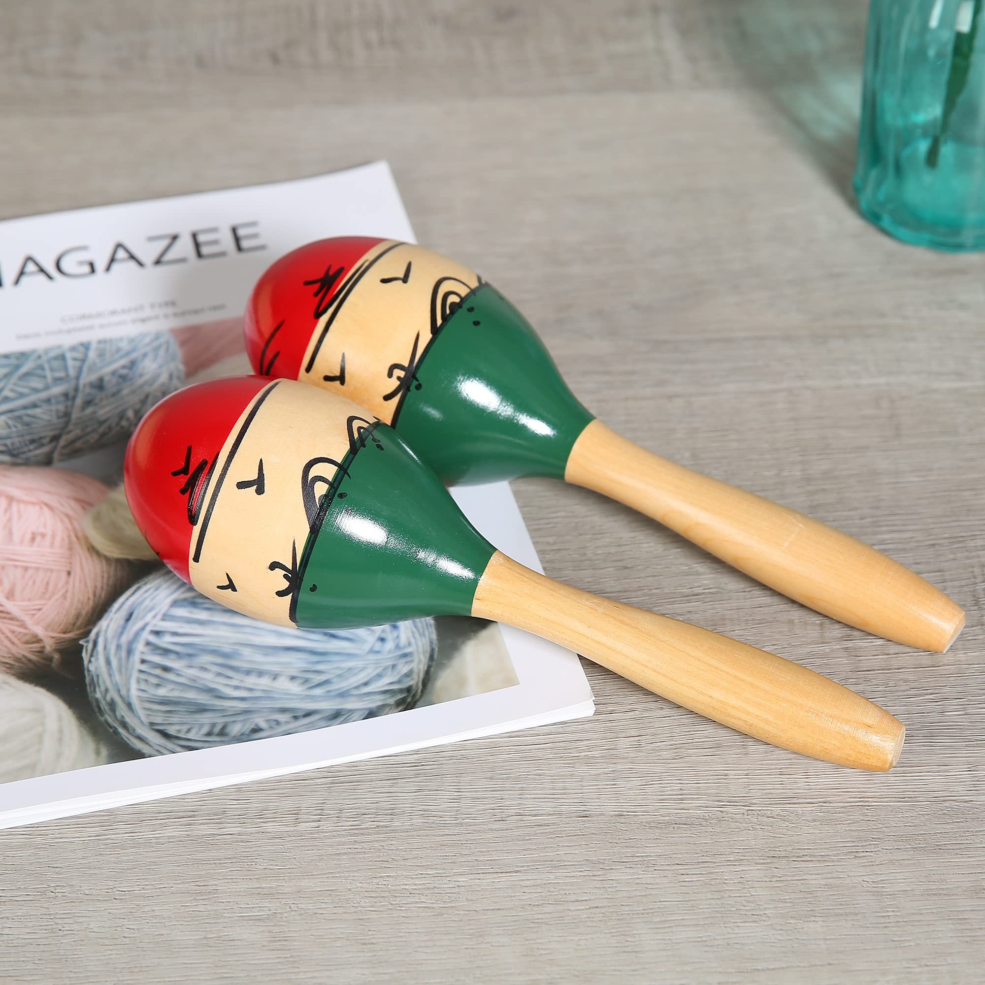 Professional Maracas, Wooden Rumba Shaker Rattle Latin Percussion Musical Instrument With Clear Sound For Adults Kids, Set Of 2