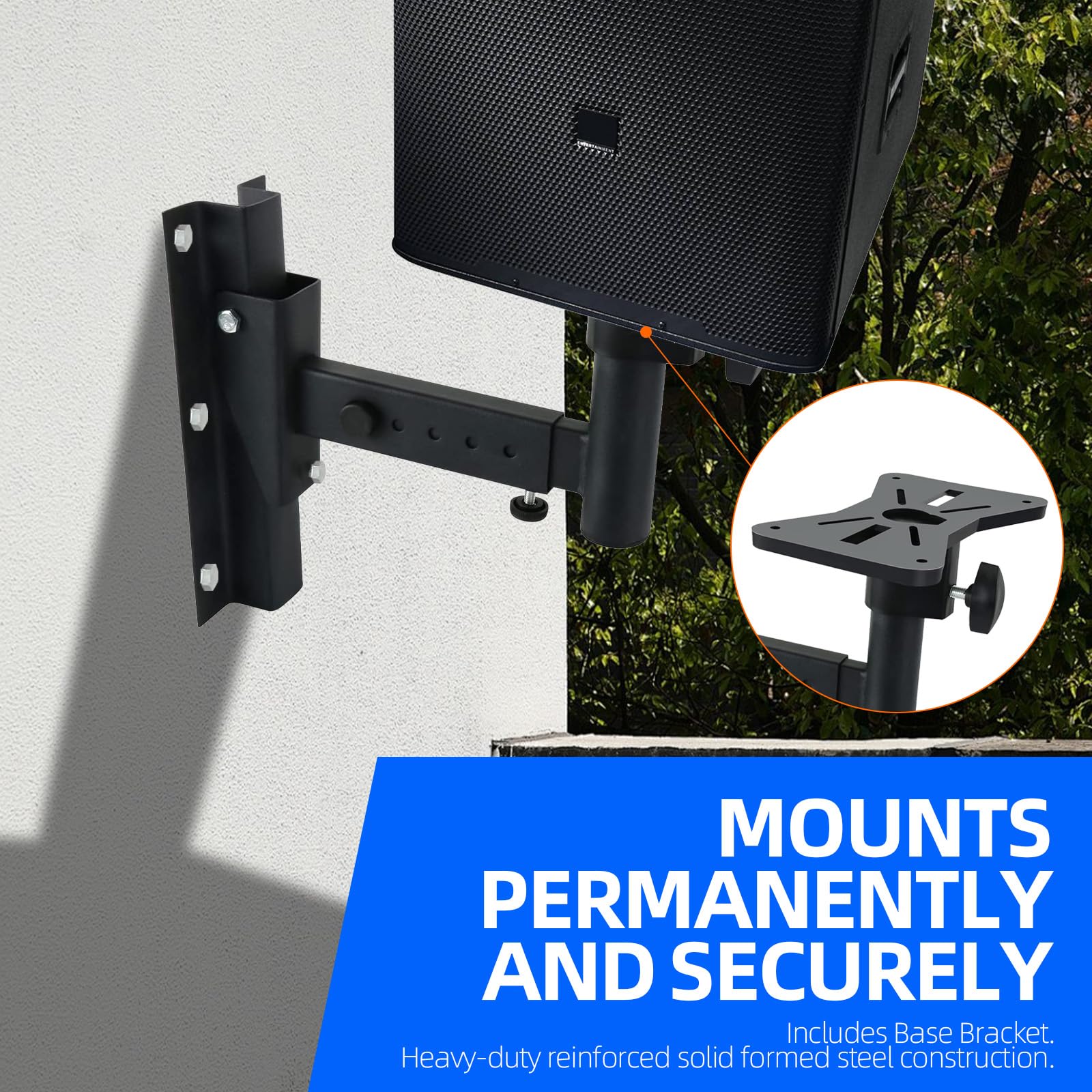 Yaeccc Pair Of Speaker Wall Mounts, Universal Bookshelf Speaker Mounting Bracket,66 Lbs Capacity, Black