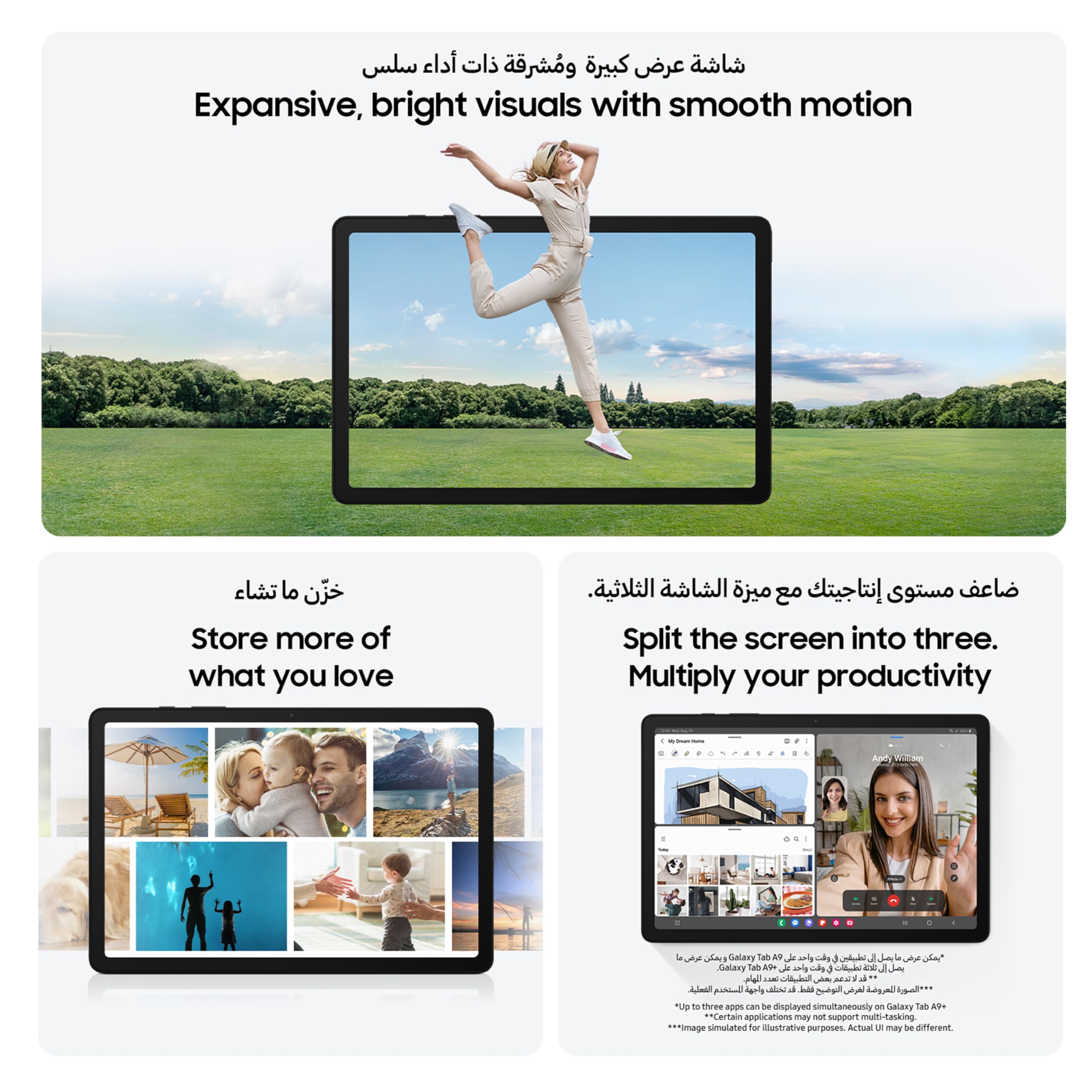 Samsung Galaxy Tab A9 (Sm-X110), 64Gb 4Gb Ram, Wifi Only, Factory Unlocked Gsm, International Version (15W Wall Charger Bundle)