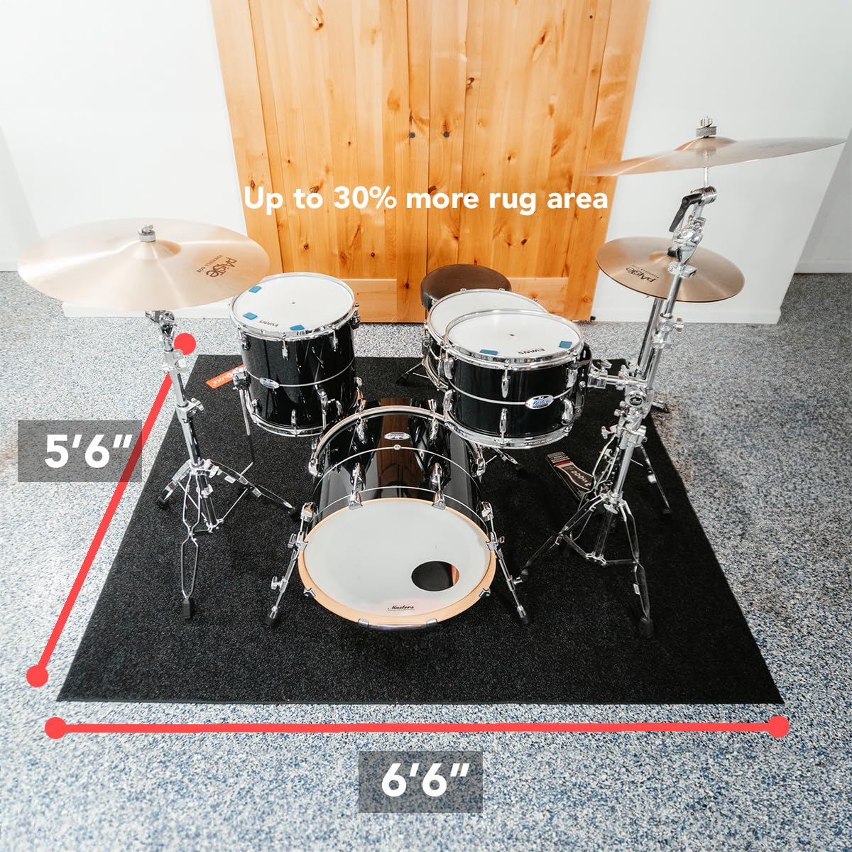 Kickblock Drum Rug - 6 6 X5 6  - The Best Drum Rug - Non-Slip Rubber Backing - Made In Usa - Gig Ready Carry Bag Included