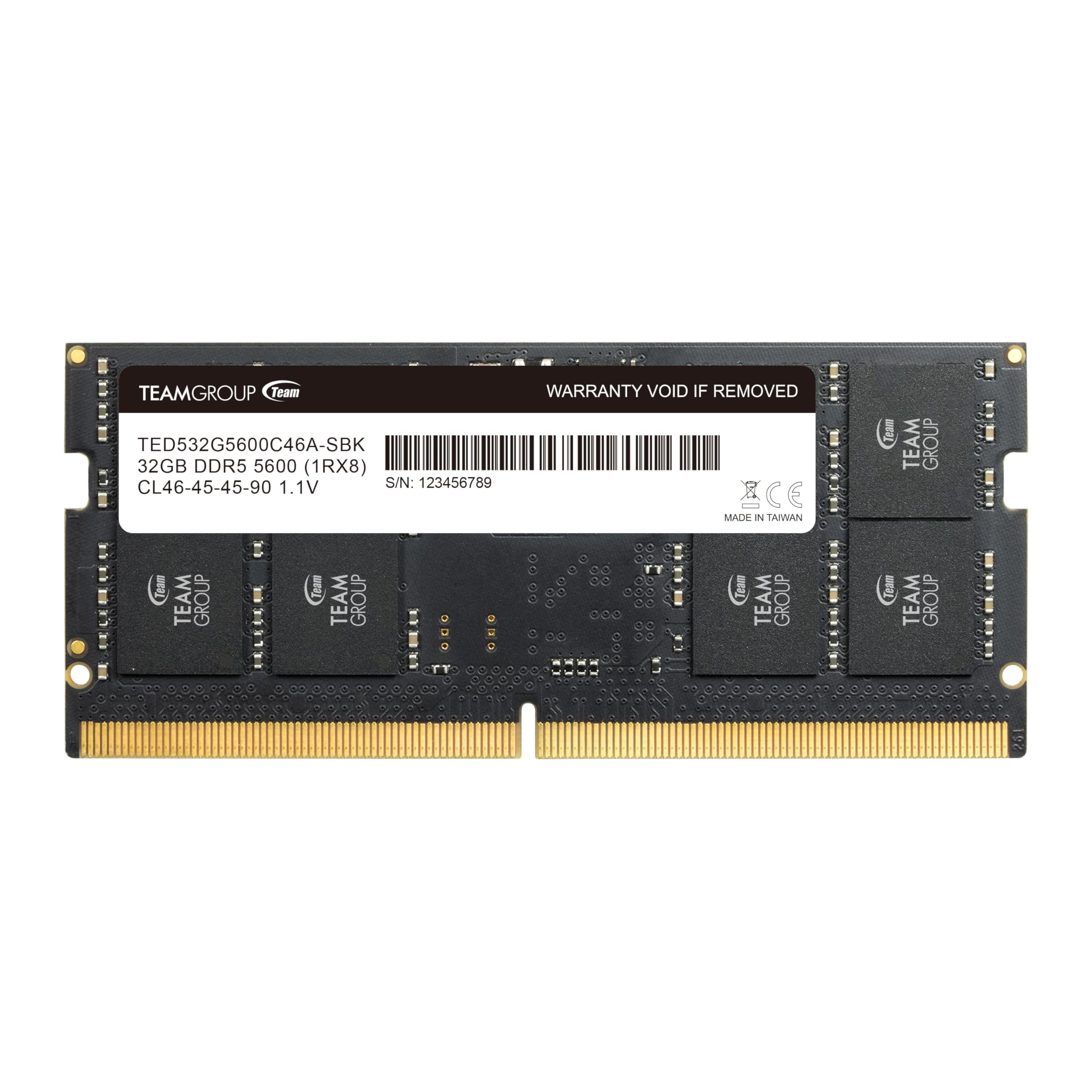 Teamgroup Elite Sodimm Ddr5 32Gb 5600Mhz (Pc5 44800) Cl46 Non Ecc Unbuffered 1.1V 262 Pin Laptop Memory Module Ram   Ted532G5600