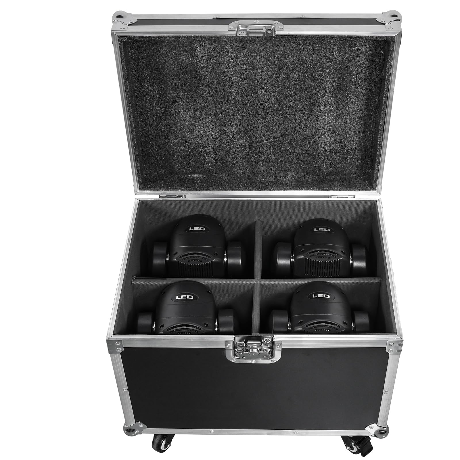 120W Dj Lights Moving Head [4-Pack] With Flight Case,Professional 18-Facet Prism Dj Stage Lighting 7 Gobos And 8 Colors Beam/Spo