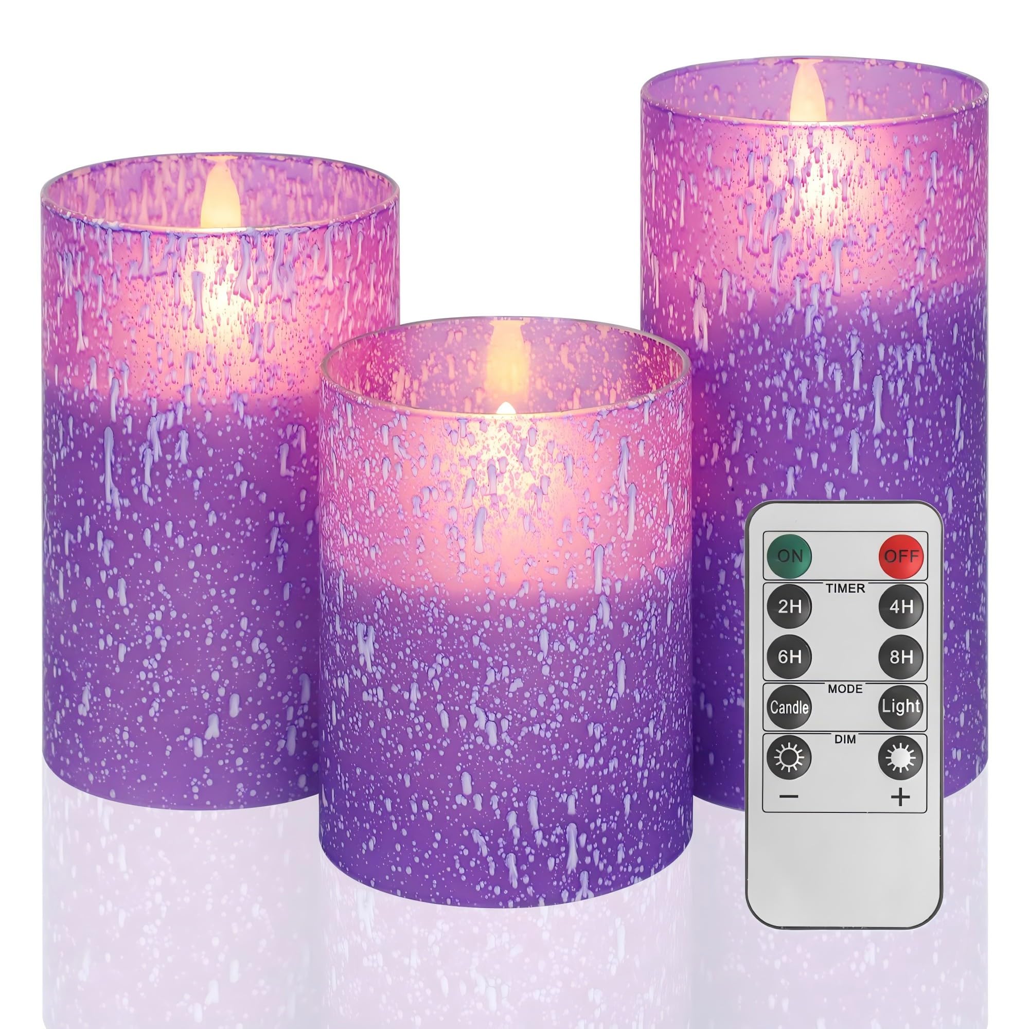Mingfuxin Flameless Candles, Battery Operated Candles, 2024 LED Indoor Flameless Candle with Remote & Timer for Bedroom, Home, W