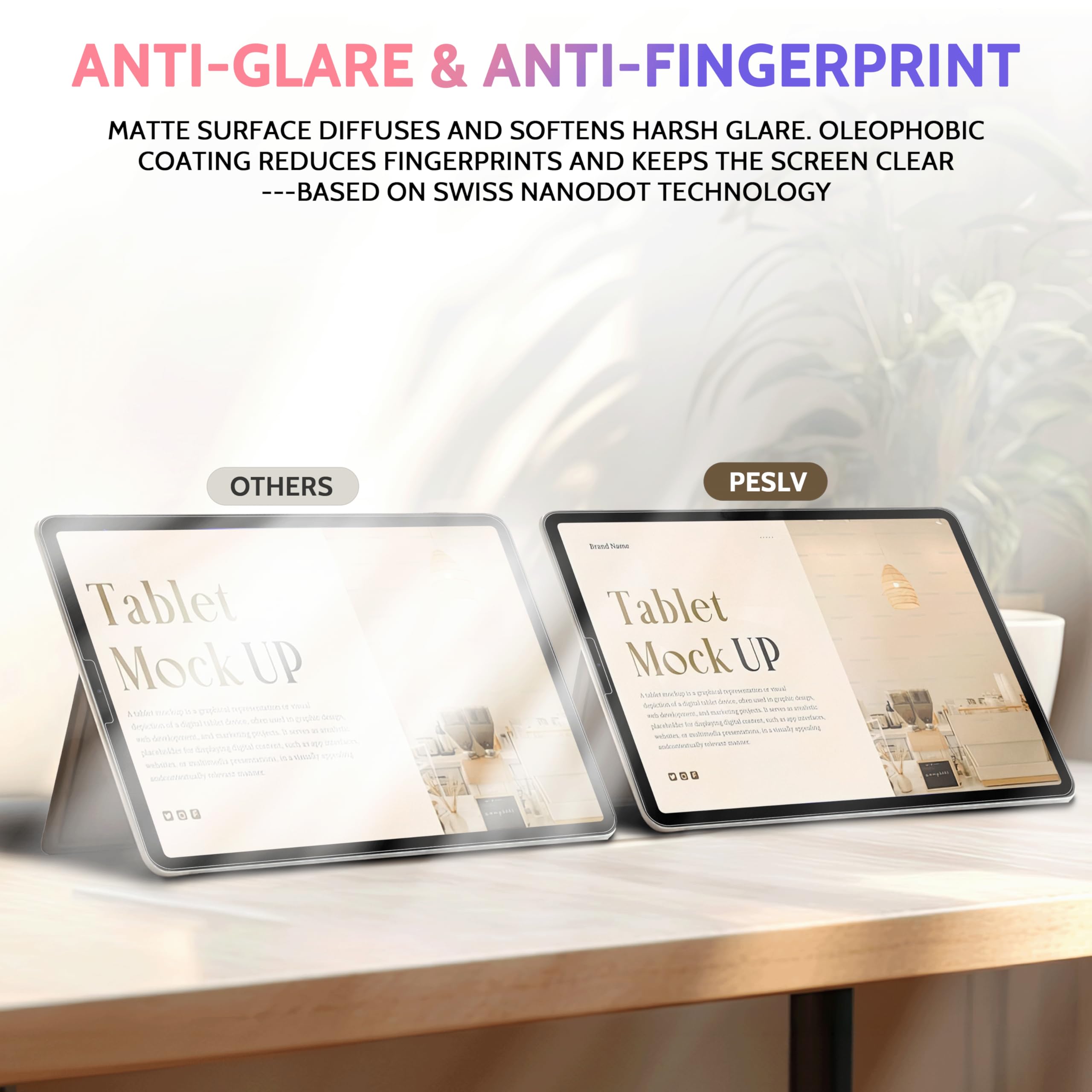 Peslv 2 Pack Like Paper Screen Protector For Ipad Pro 12.9 Inch (2022/2021/2020/2018), Matte Anti Glare Pet Film/Blue Light Filt