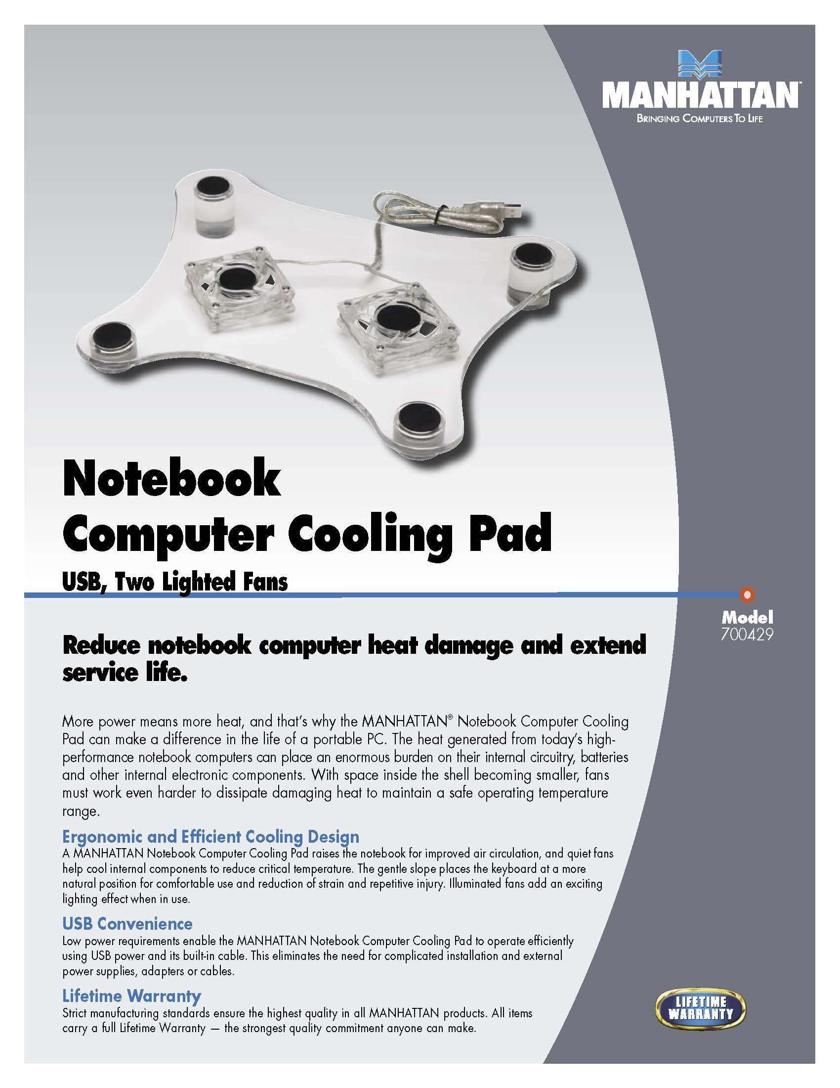 Manhattan Notebook Computer Cooling Pad (700429)