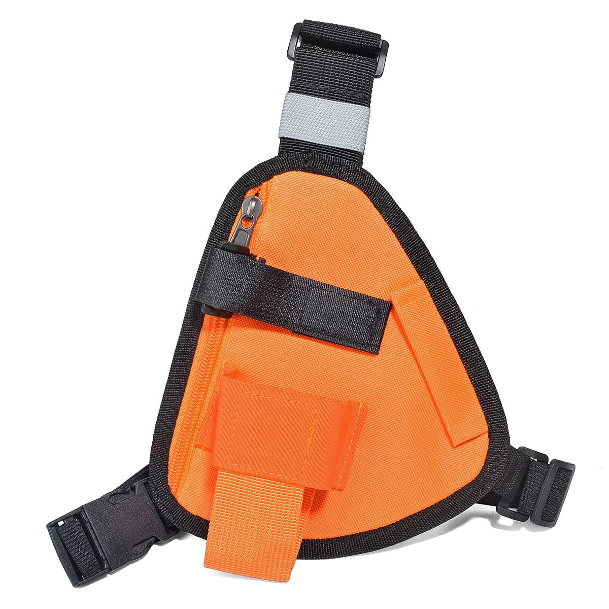 Hys Adjustable Shoulder Strap Bag, Nylon Chest Harness Pack With An Adjustable Single Radio Pouch For Motorola Kenwood Midland Baofeng Handheld Two Way Radios/Walkie Talkies (Orange, Small)