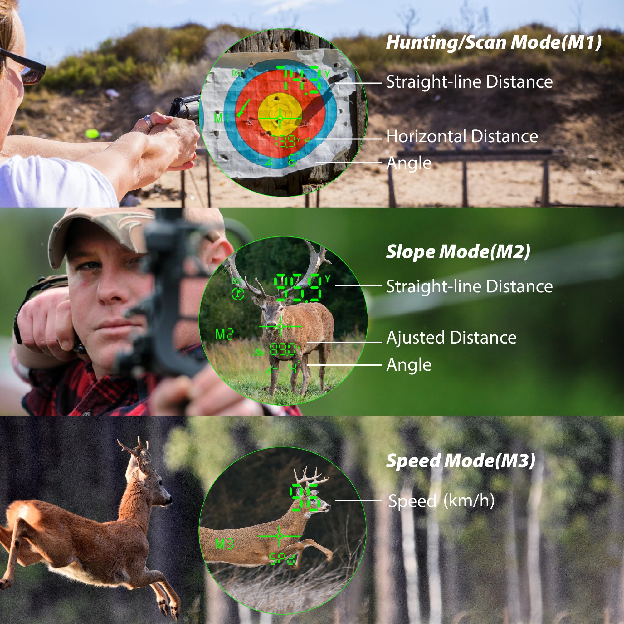 Gogogo Sport Vpro Laser Rangefinder For Hunting Deer With Green Oled Backlight 1200 Yards Range Finder For Shooting