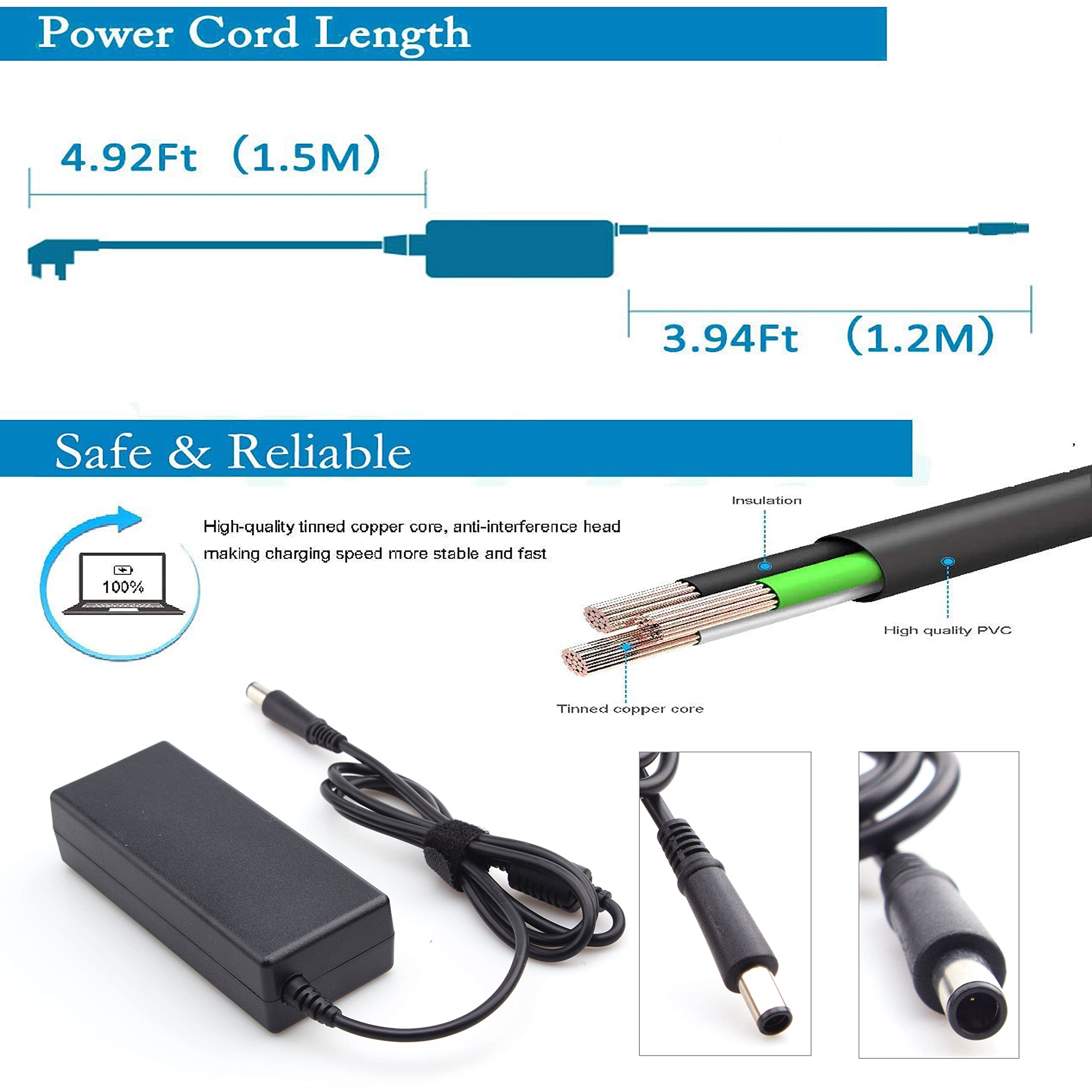 Burflo 90W 65W Ac Adapter/Laptop Charger For Hp Elitedesk 705 800 805 G1 G2 G3 G4 G5 G6 Mini Pc Desktop Computer;Prodesk 260 600