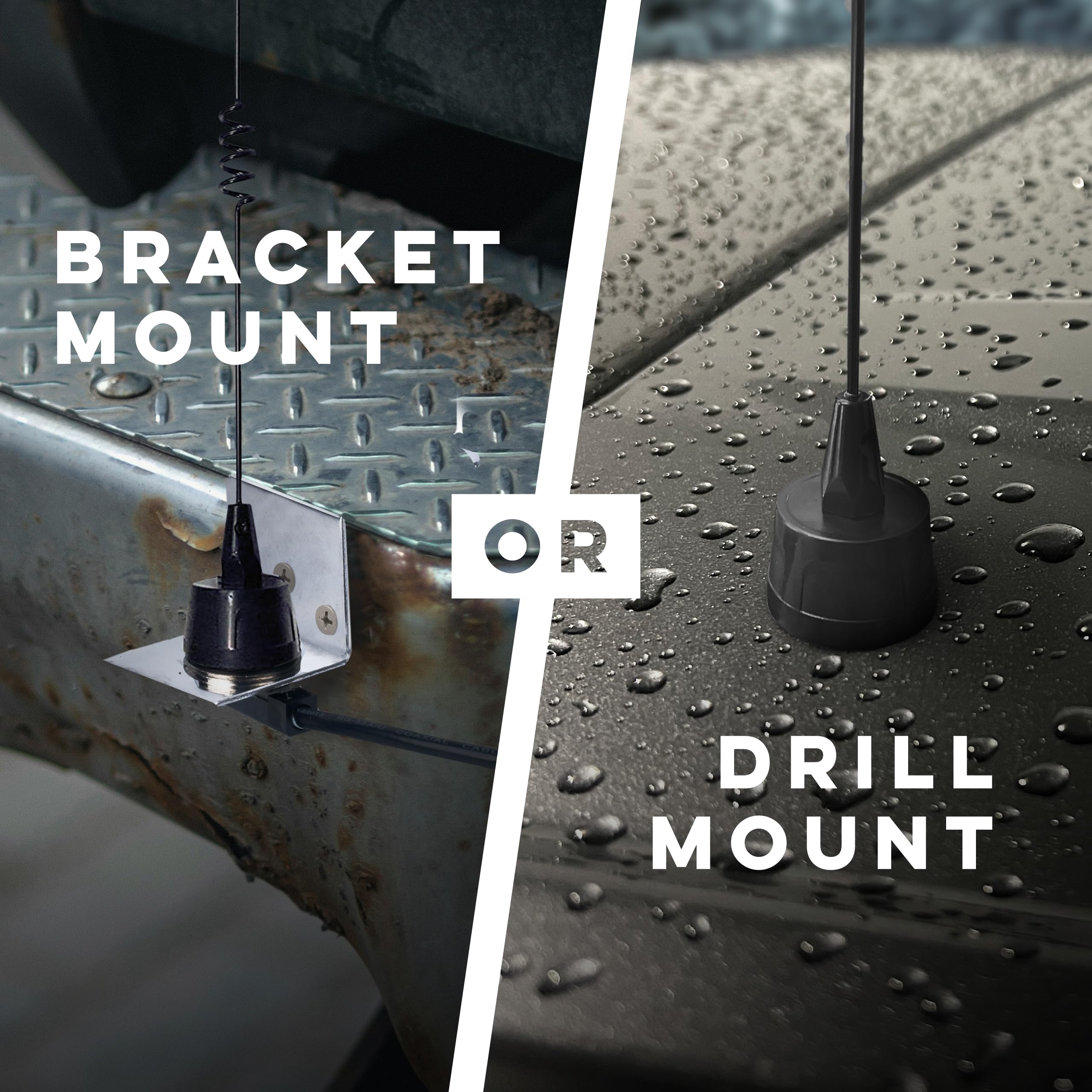 Nagoya Rb 100N Professional Drill & Bracket Nmo Mount Kit   Heavy Duty With 20' Rg 58A/U Cable & Pl 259 Connector   Weatherproof