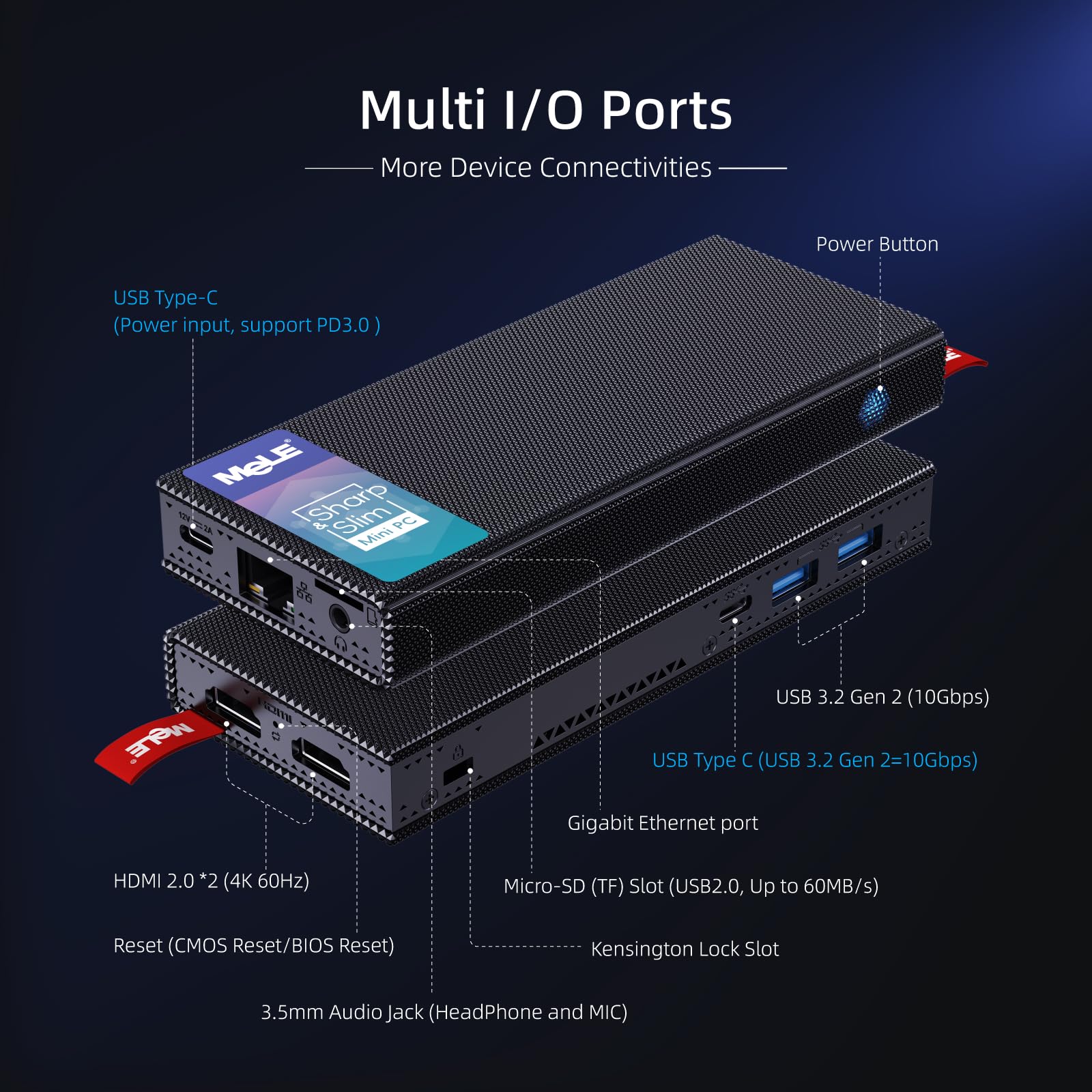Mele Pcg02 Pro Fanless Mini Pc Stick Alder Lake N100(Up To 3.4Ghz) Micro Pc 8Gb 128Gb Mini Computers Small Desktop With 2.4G/5G