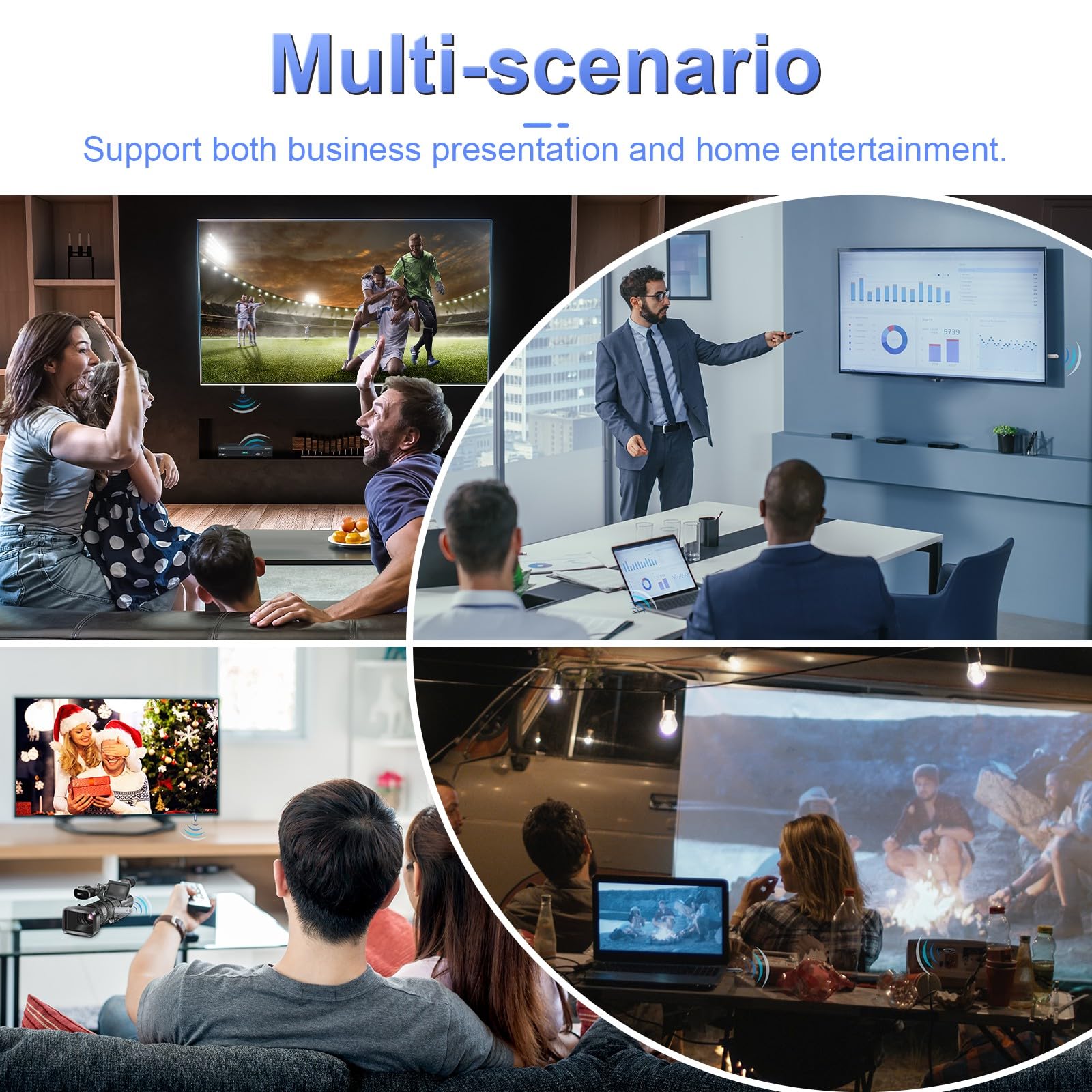 Wireless Hdmi Transmitter And Receiver, Plug & Play, 2.4G/5G 100Ft Range, Wireless Hdmi Extender 4K Decoding & 1080P Output, Sup