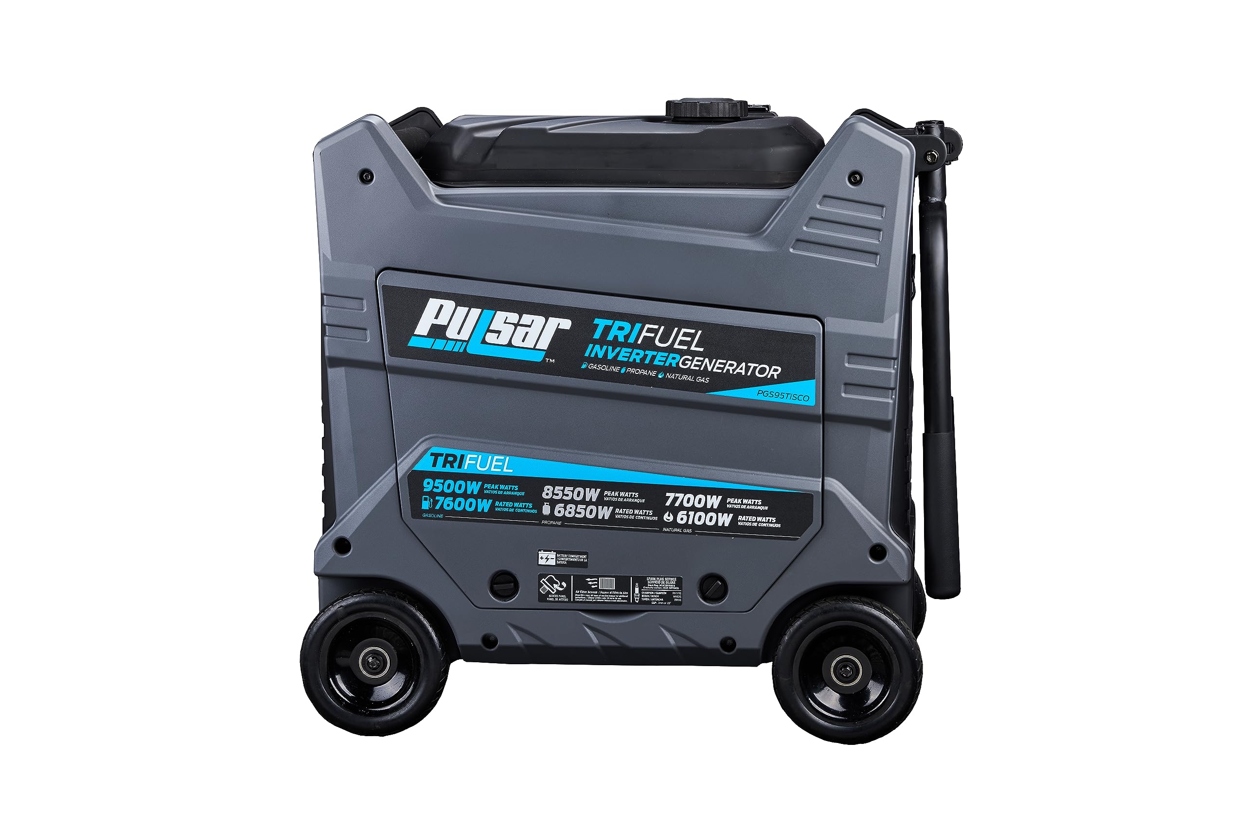Pulsar 9500W Tri Fuel Gasoline Propane Natural Gas Portable Inverter Generator W/Remote Start & Co Sentry For Home Use Gs95Tisco