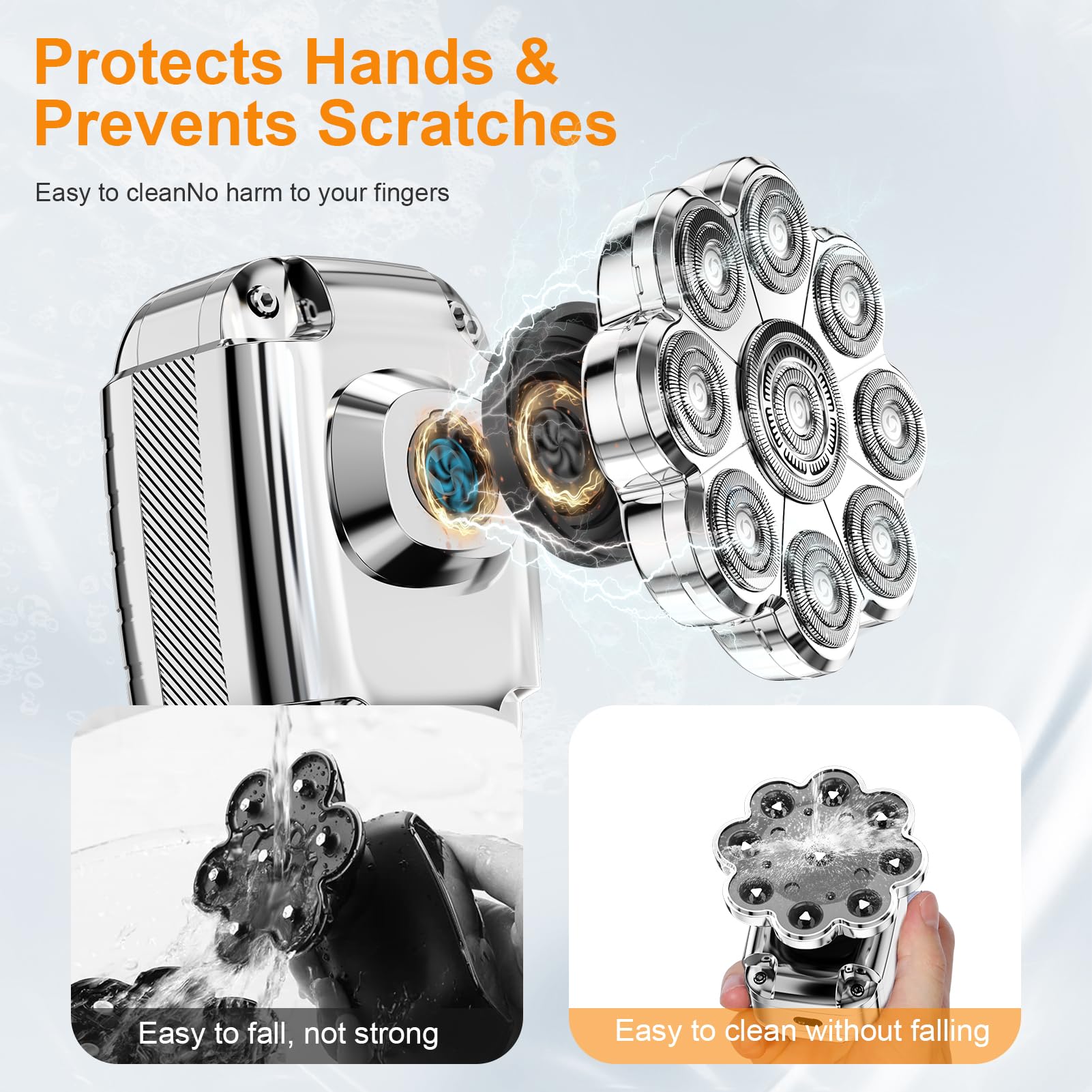 Head Shaver For Bald Men,2024 Upgrade 9 In 1 Mens Electric Shaver Bald Head Shaver For Men,Electric Razor For Bald Men Ipx7 Wate