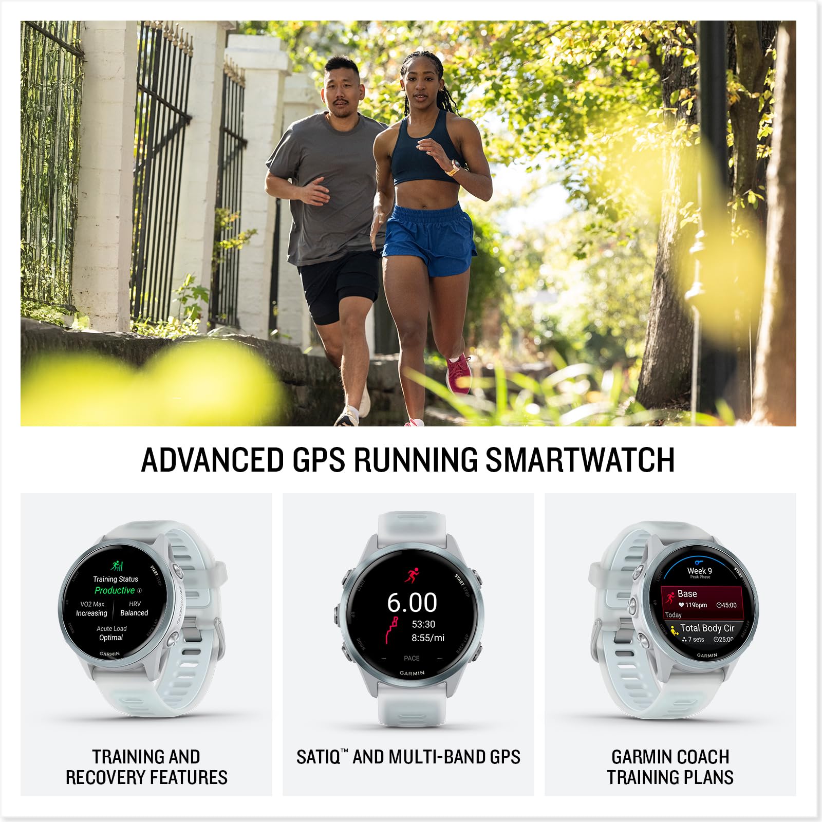 Garmin Forerunner 570, 42Mm, Advanced Gps Running And Triathlon Smartwatch, Amoled Display, Training And Recovery Features, Clou