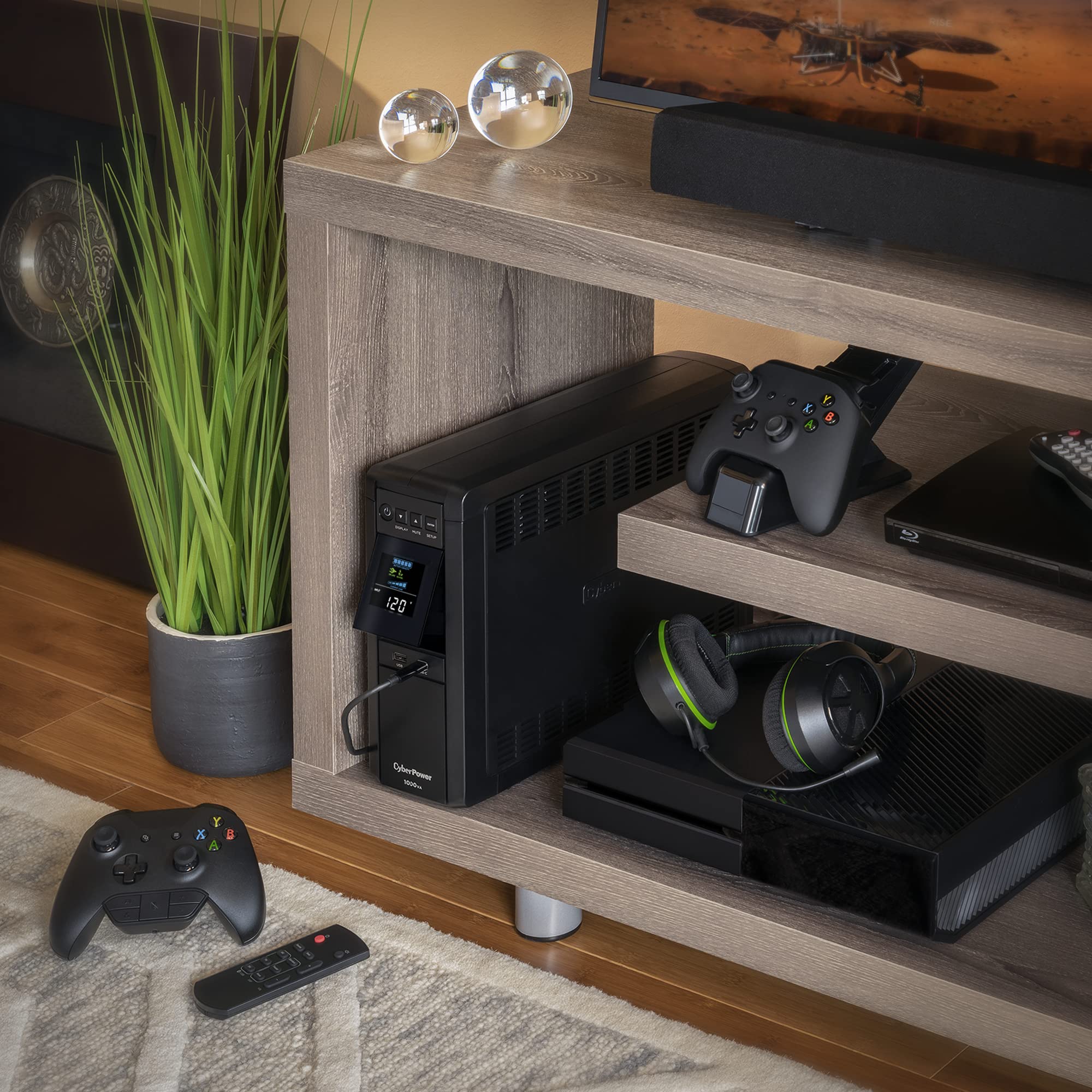 Cyberpower Cp1000Pfclcd Pfc Sinewave Ups System, 1000Va/600W, 10 Outlets, Avr, Mini Tower