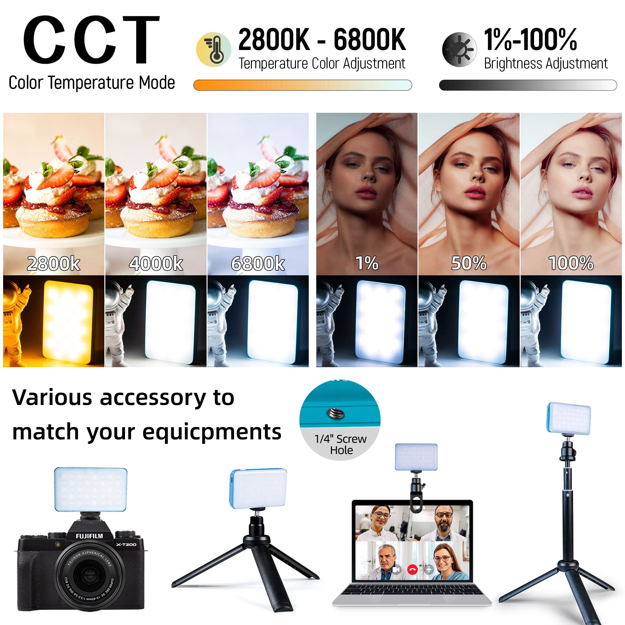 Rgb Video Photography Lighting Kit, App Control Streamer Light Tiktok Light, 2800K 6800K Led Video Light For Product Shoot, Vlog