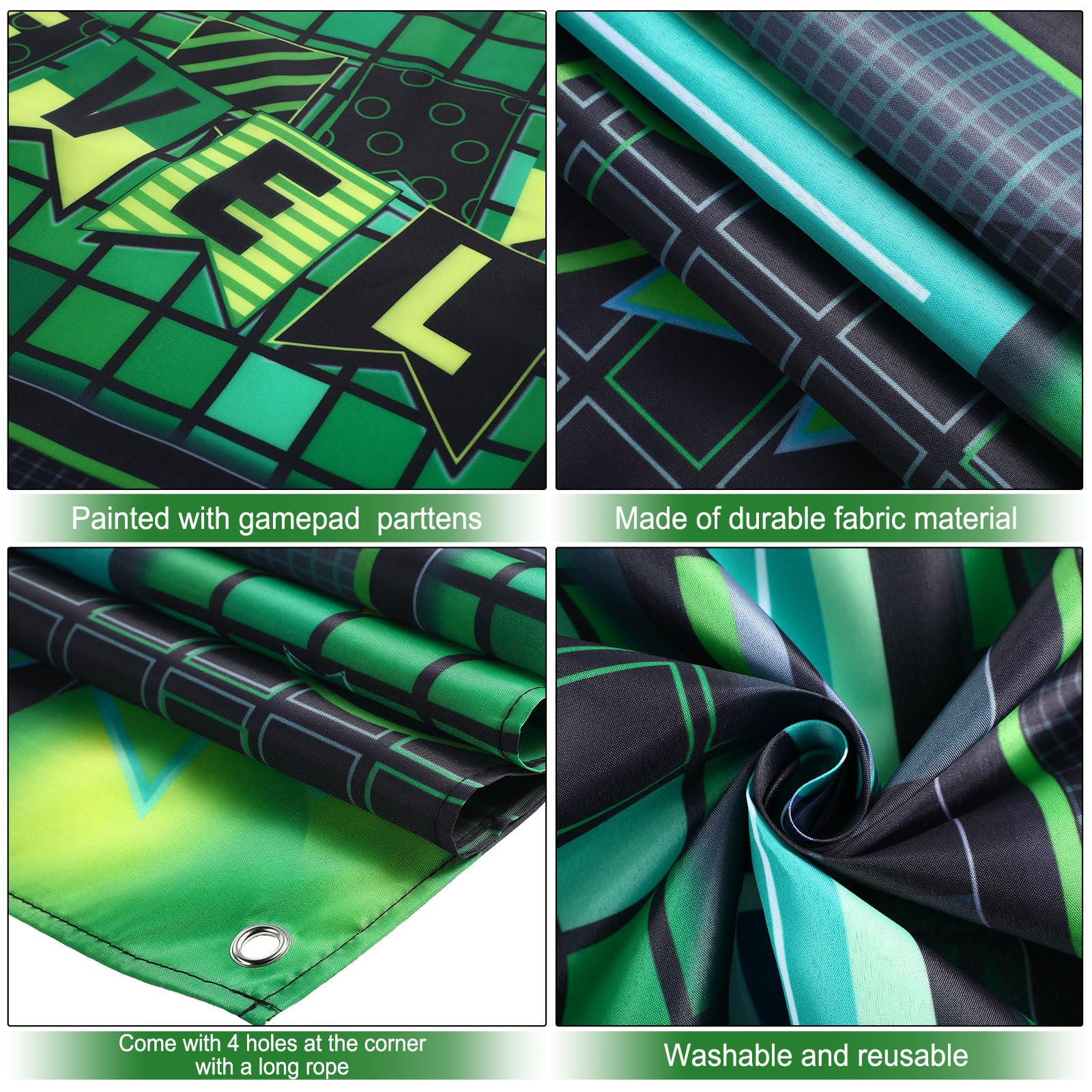 Blulu Video Game Party Decoration Video Gaming Photo Door Backdrop Game On Boys Birthday Photo Banner Gamer Room Decor For Game