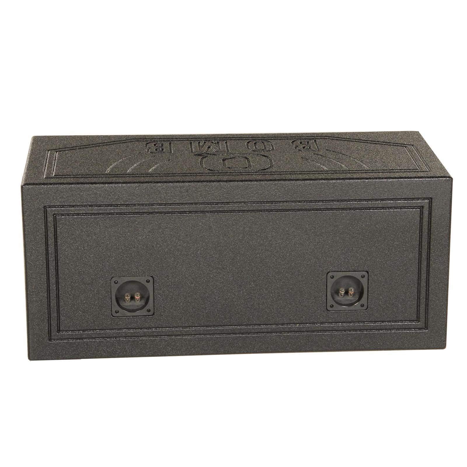 Qpower Qbomb8V Dual 8 Inch Vented Port Subwoofer Sub Box With Bedliner Spray