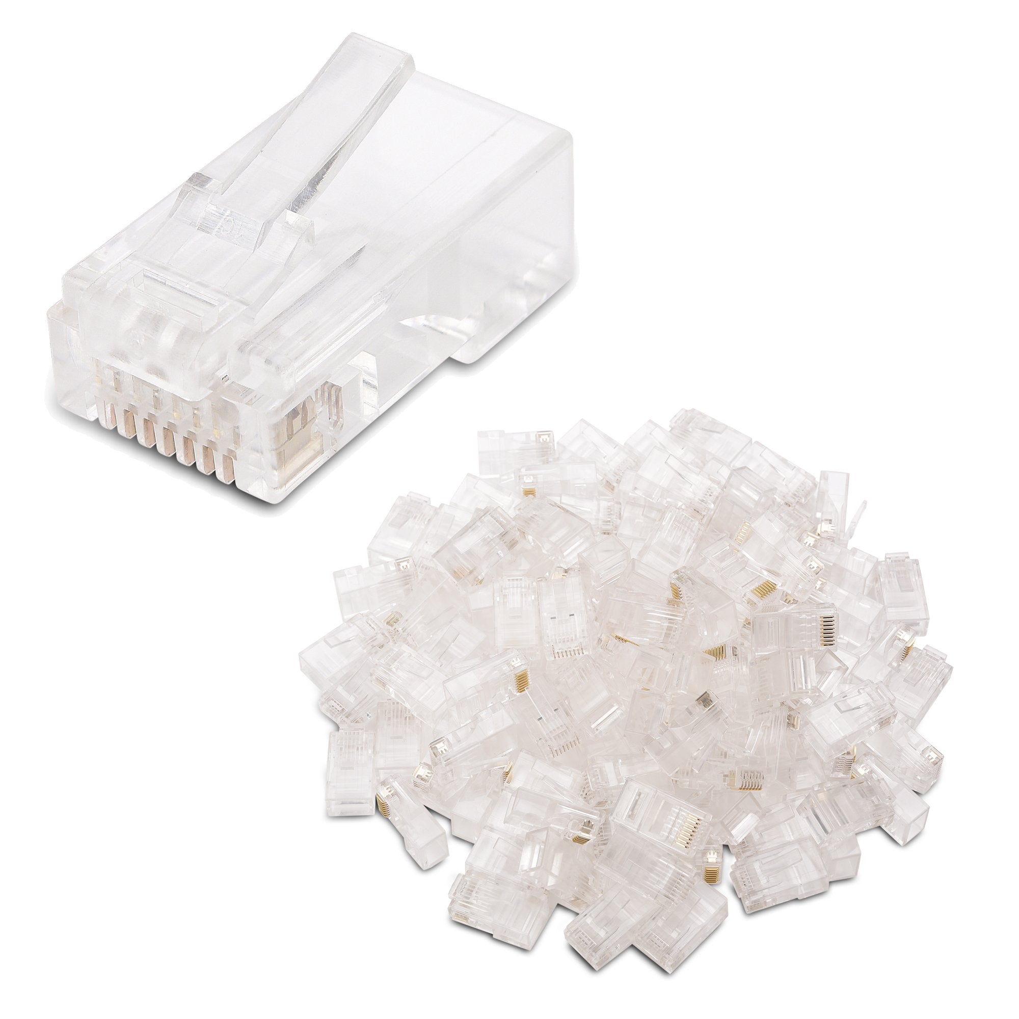 Cable Matters 100 Pack Cat 6 RJ45 Modular Plugs for Large Diameter Cable
