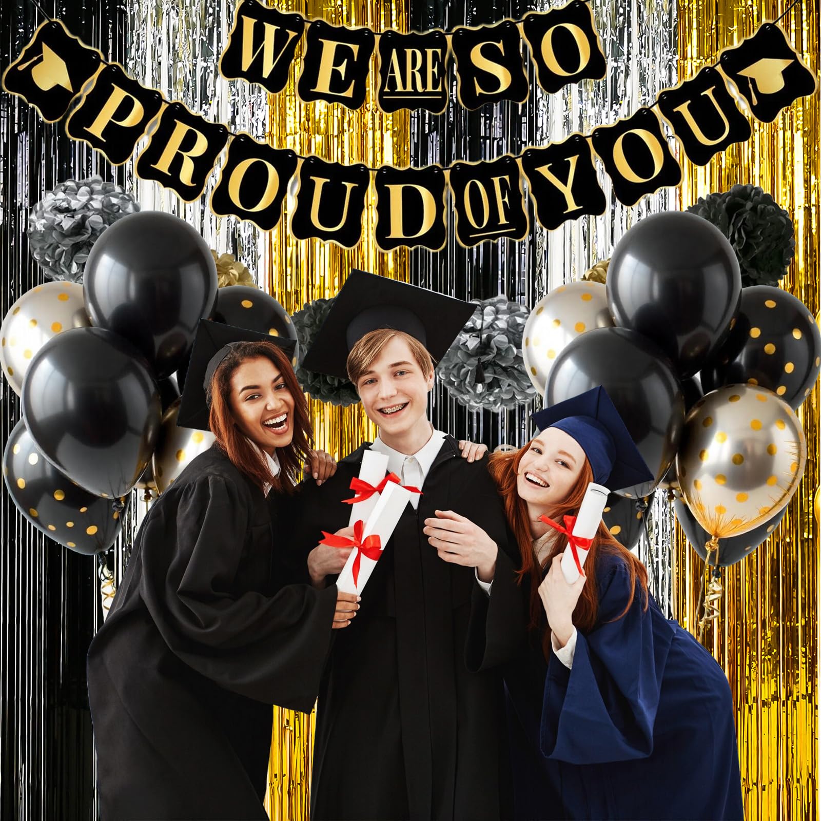 Spider Birthday Party Decoration, 2 Packs Of 3.3X6.6 Ft Black Red And Blue Tinsel Foil Fringe Curtains Photo Booth Prop Tinsel S