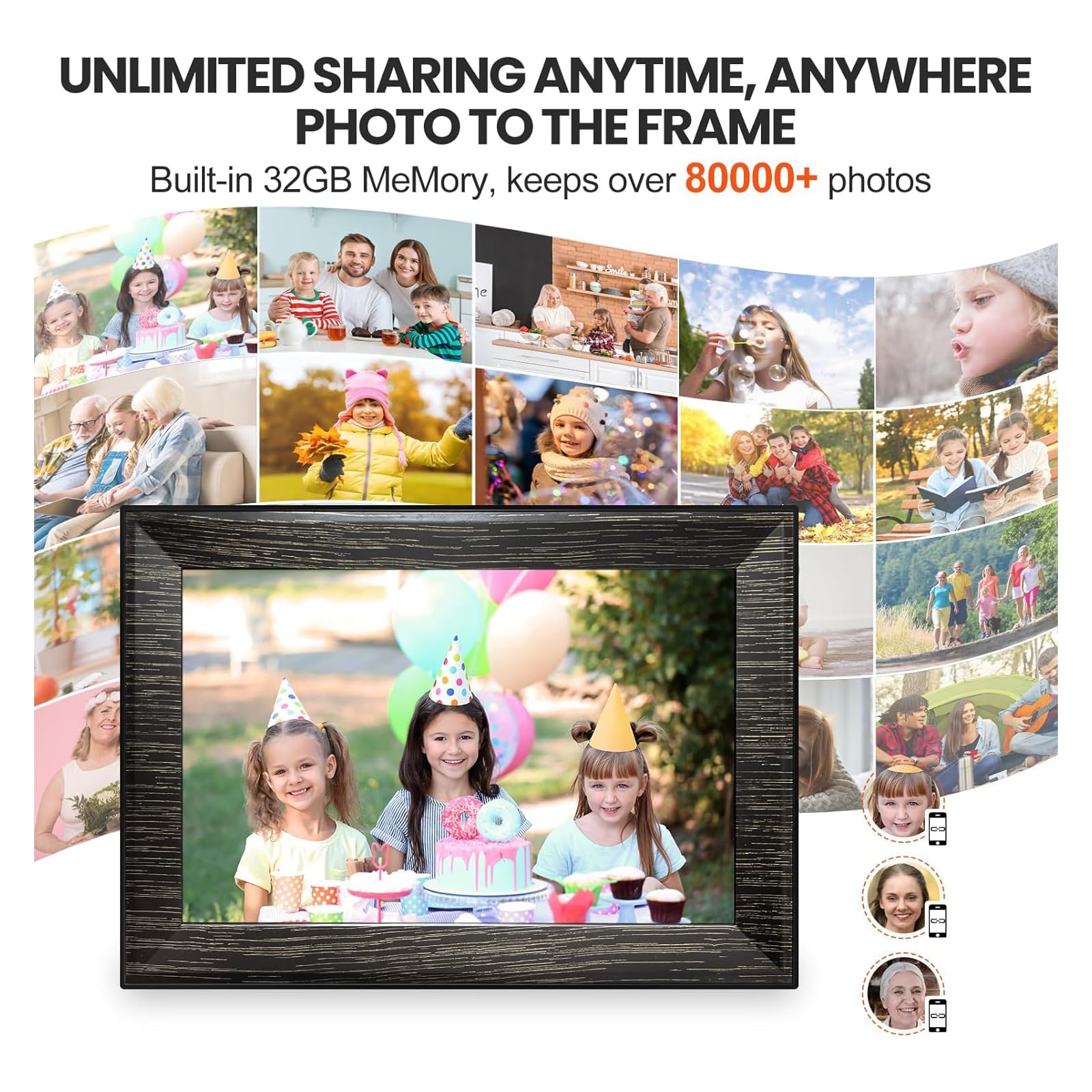 10.1 Inch Uhale Wifi Digital Picture Frame With 32Gb Storage And 1280 * 800 Ips Touch Screen Easy Setup To Share Photo Video Via