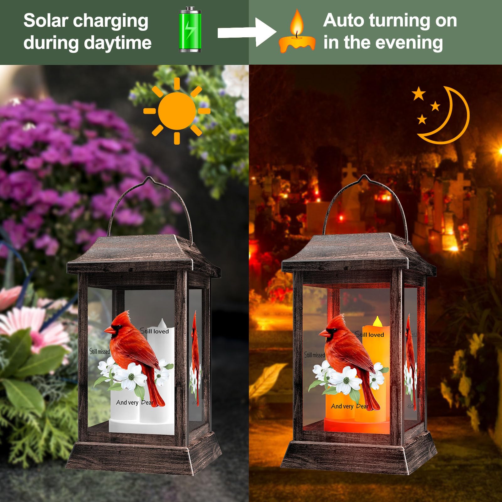 Solar Lanterns, Outdoor Hanging Lanterns, Metal Cardinal Solar Lights, Waterproof Decorative Lantern Garden Decor For Outside Po