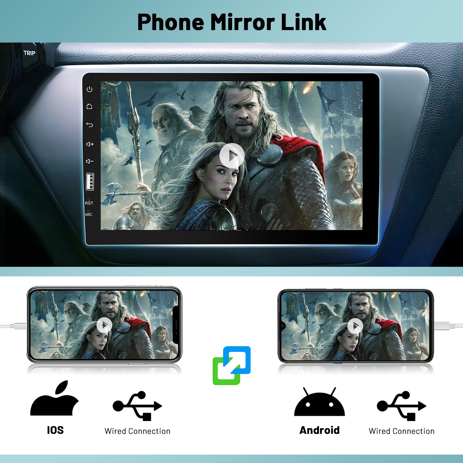 Inefala Single Din Car Stereo Radio Compatible With Carplay And Android Auto, 9 Inch Hd Bluetooth Touchscreen With Voice Control