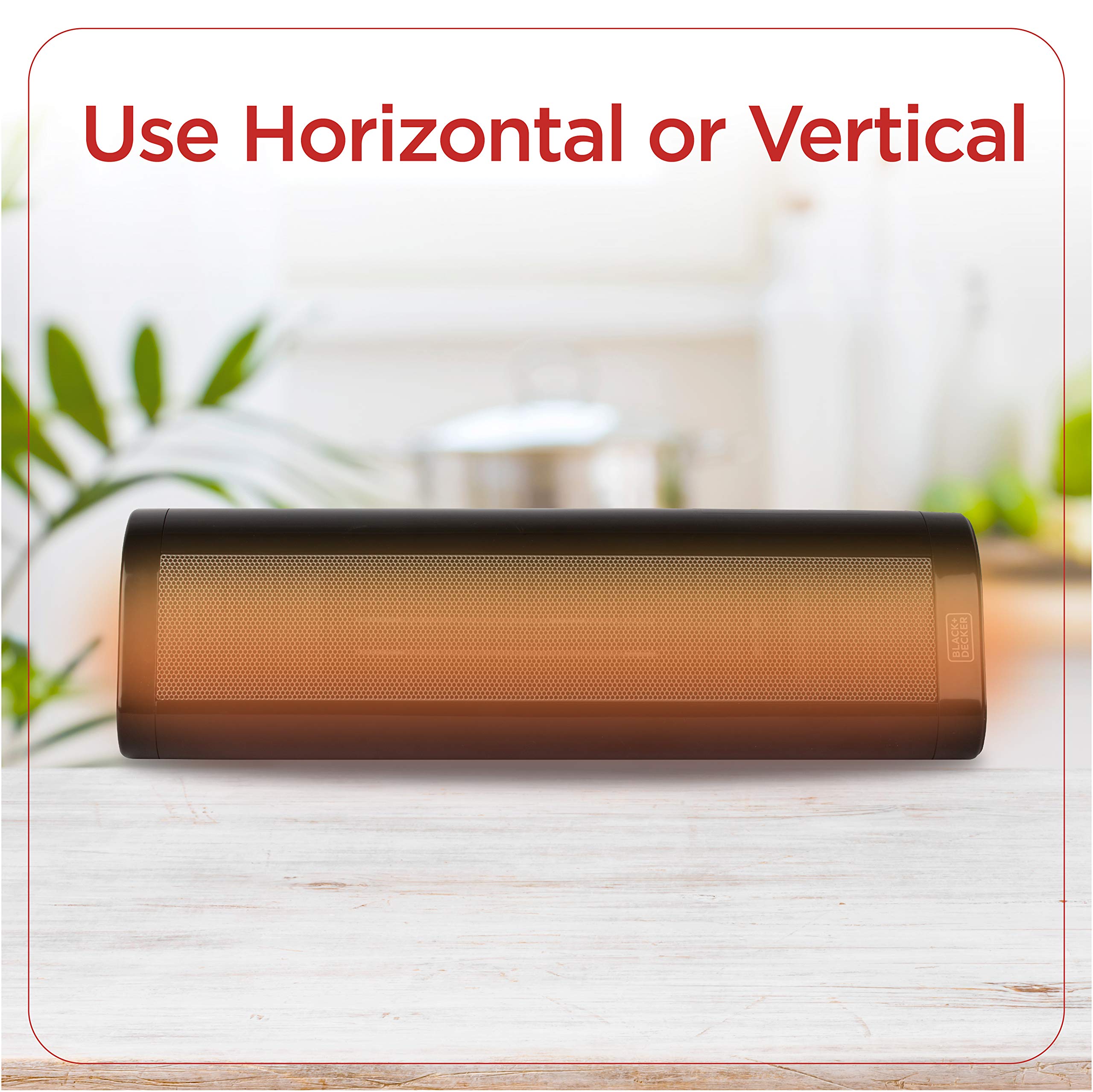 Black+Decker Ceramic Space Heater With Adjustable Thermostat, Tower Heater For Vertical Or Horizontal Use, Portable Heater & Tow