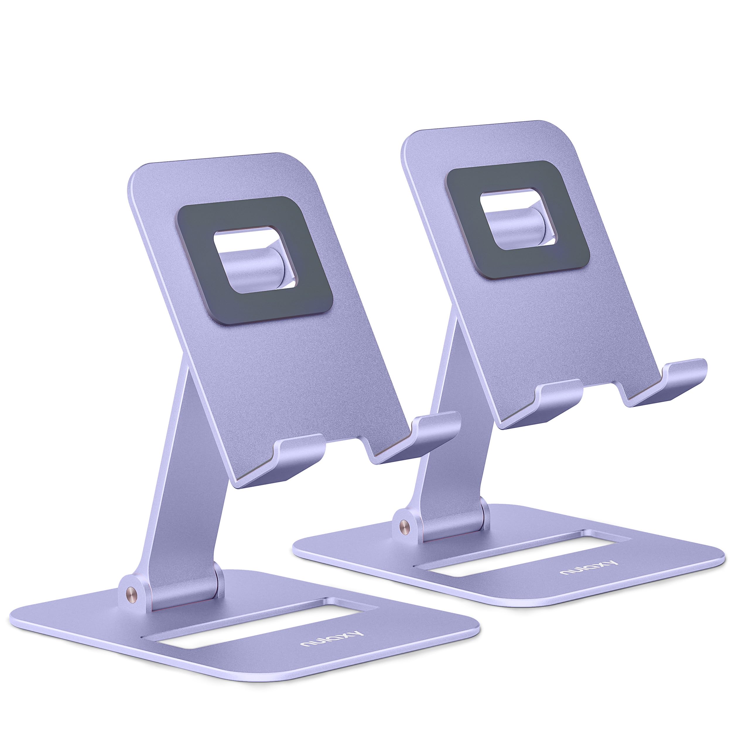 Nulaxy 2 Pack Dual Folding Cell Phone Stand, Fully Adjustable Phone Holder For Desk, Compatible With Iphone 16 15 14 13 12 11, N