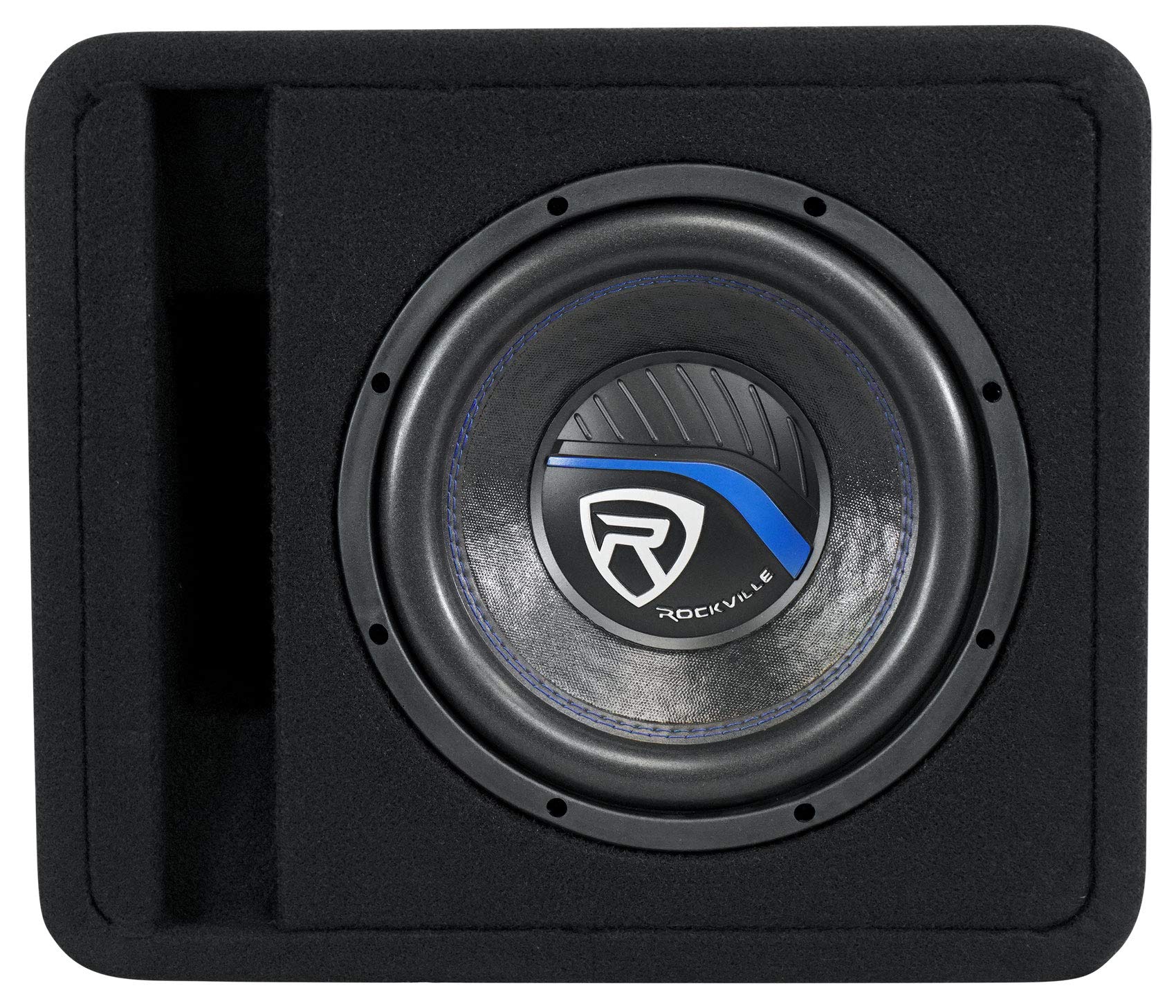 Rockville Sk510 Package 10'' 1200W Loaded K5 Car Subwoofer Enclosure+Db11 Amp, Black