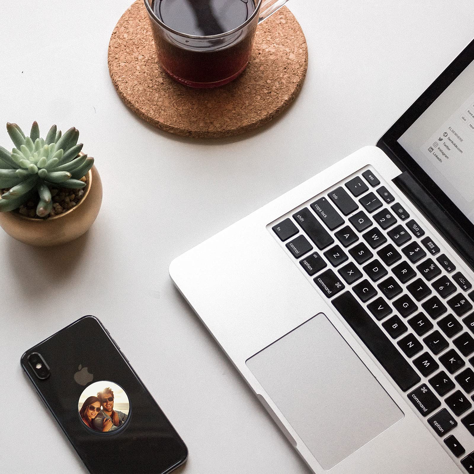 40 Pieces Blank Sublimation Phone Grip Holders Include 40 Collapsible Brackets And Sublimation Aluminum Sheets And Double-Sided