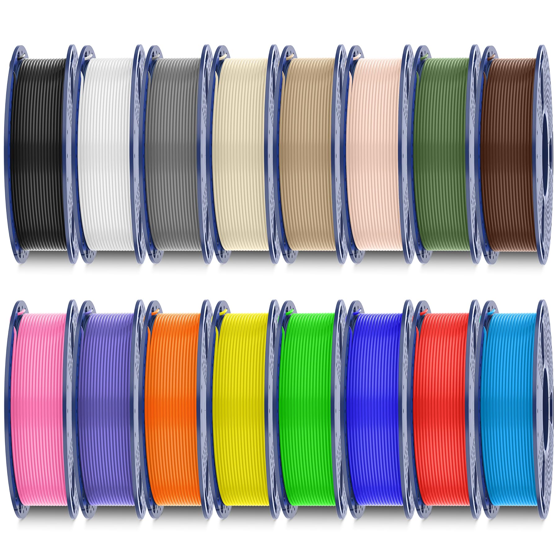 SUNLU PLA Plus Filament 16 Color Bundle Multicolor, 250g Each Spool, PLA+ 3D Printer Filament 1.75mm, Mini Spool, Individually V