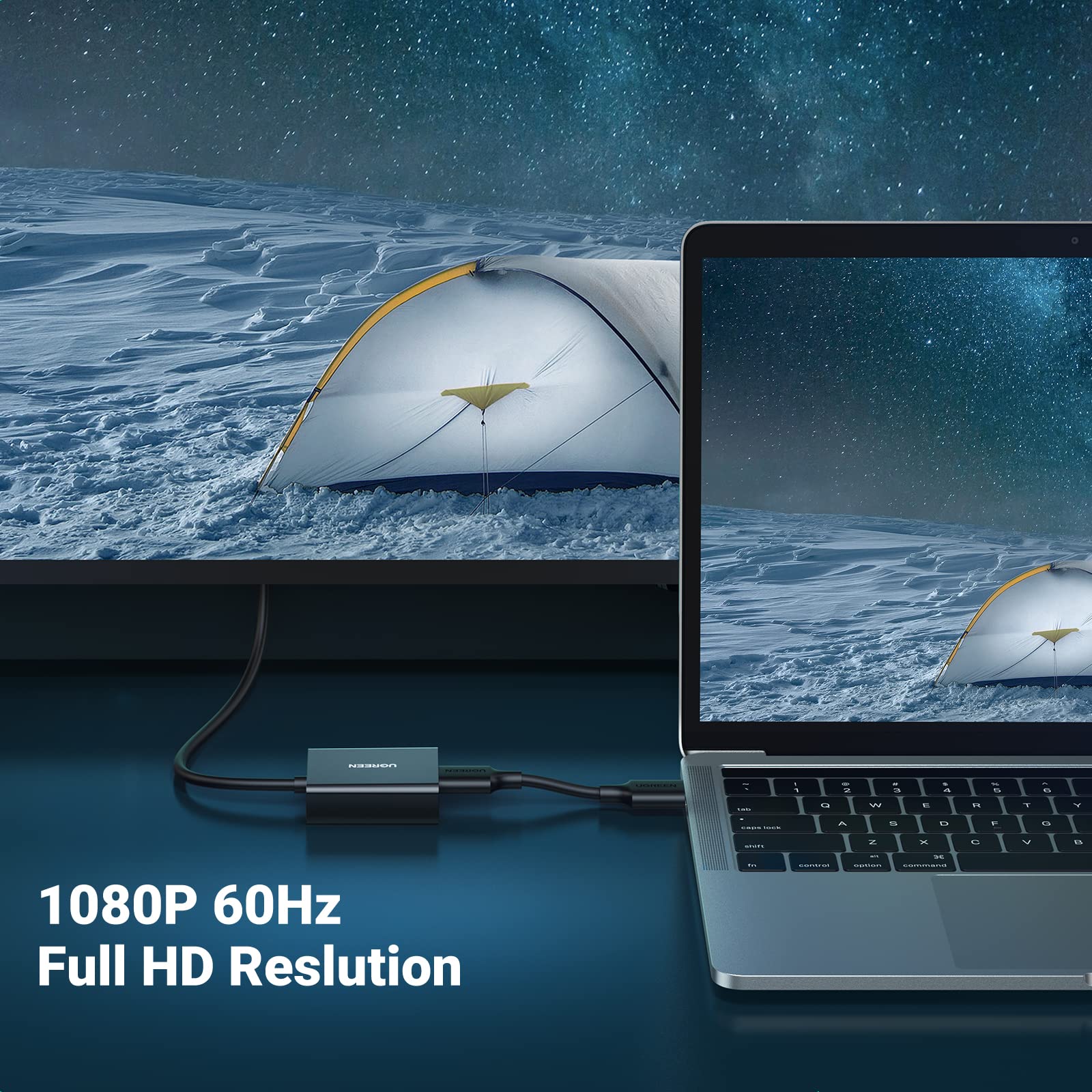 Ugreen Hdmi To Vga, Hdmi To Vga Adapter Connector(Female To Male) With 3.5Mm Audio Jack Compatible With Monitor, Pc, Xbox, Tv St