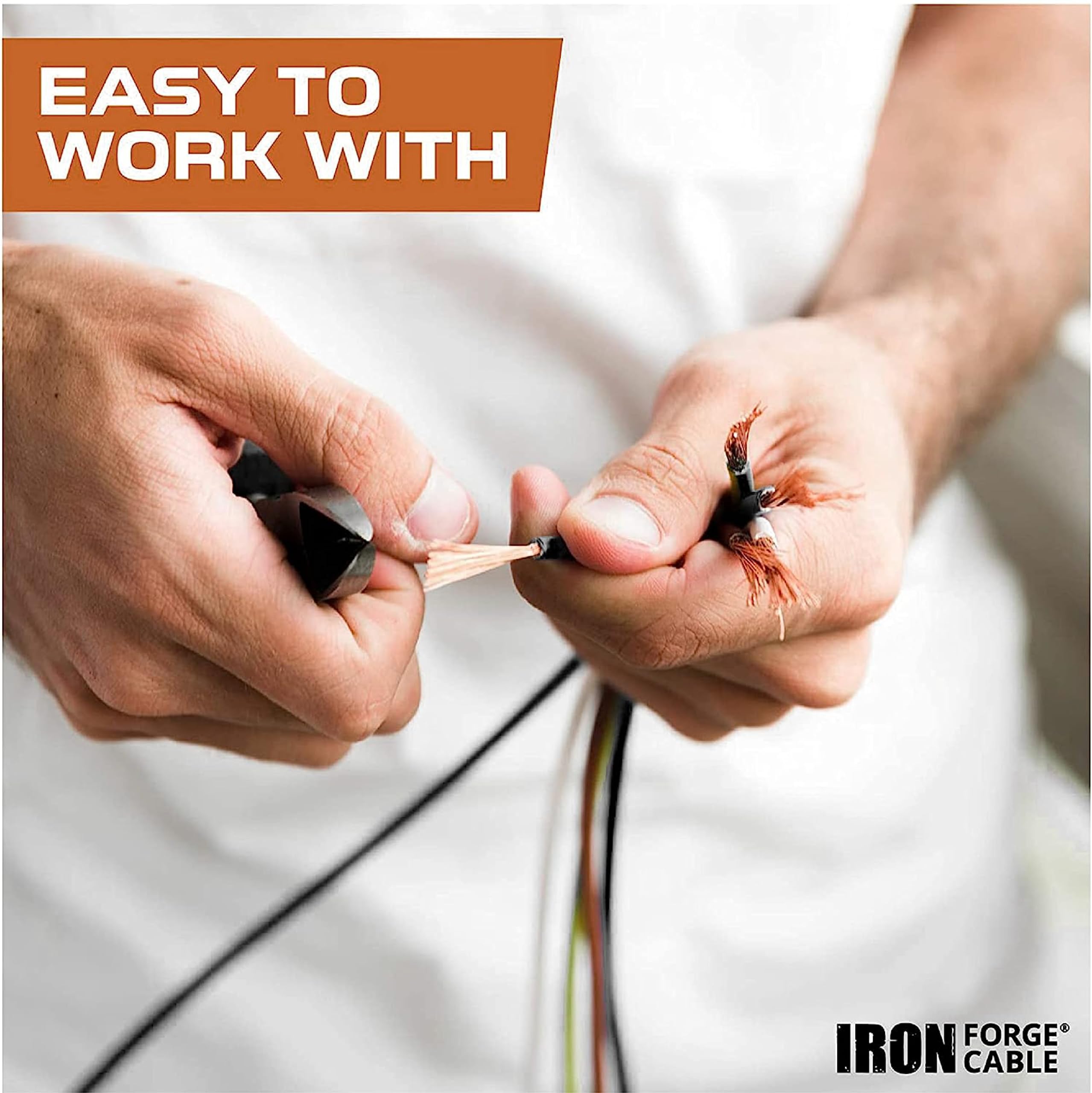 Iron Forge Cable 6 Gauge Wire 2 Pack Red & Black  6 Ft Copper Clad Aluminum Wire For Automotive Battery Cable, Subwoofer Wiring