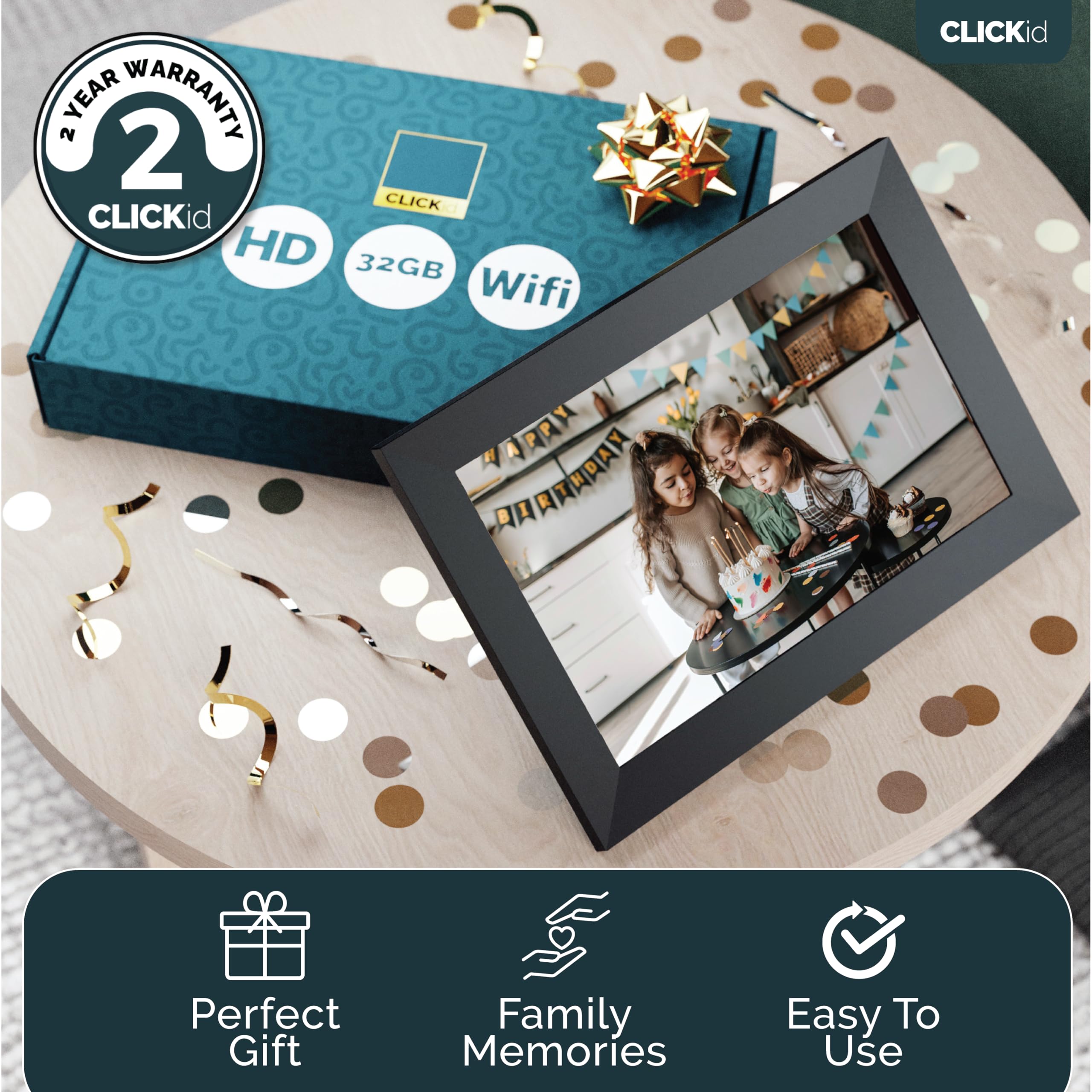 Frameo Wifi Digital Picture Frame 10.1 Inch | 32Gb Storage, Touchscreen, Auto Rotate, Motion Sensor, Weather And Calendar Widget