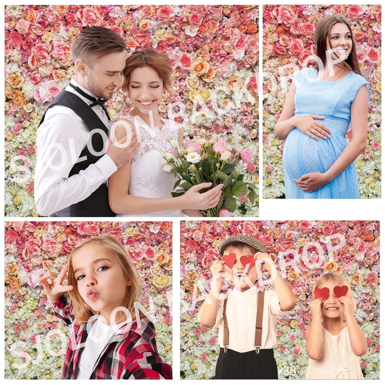 Sjoloon Floral Backdrop For Photography Valentine'S Day Backdrops Spring Flower Background For Photographers Studio Props 10938(10X10Ft)