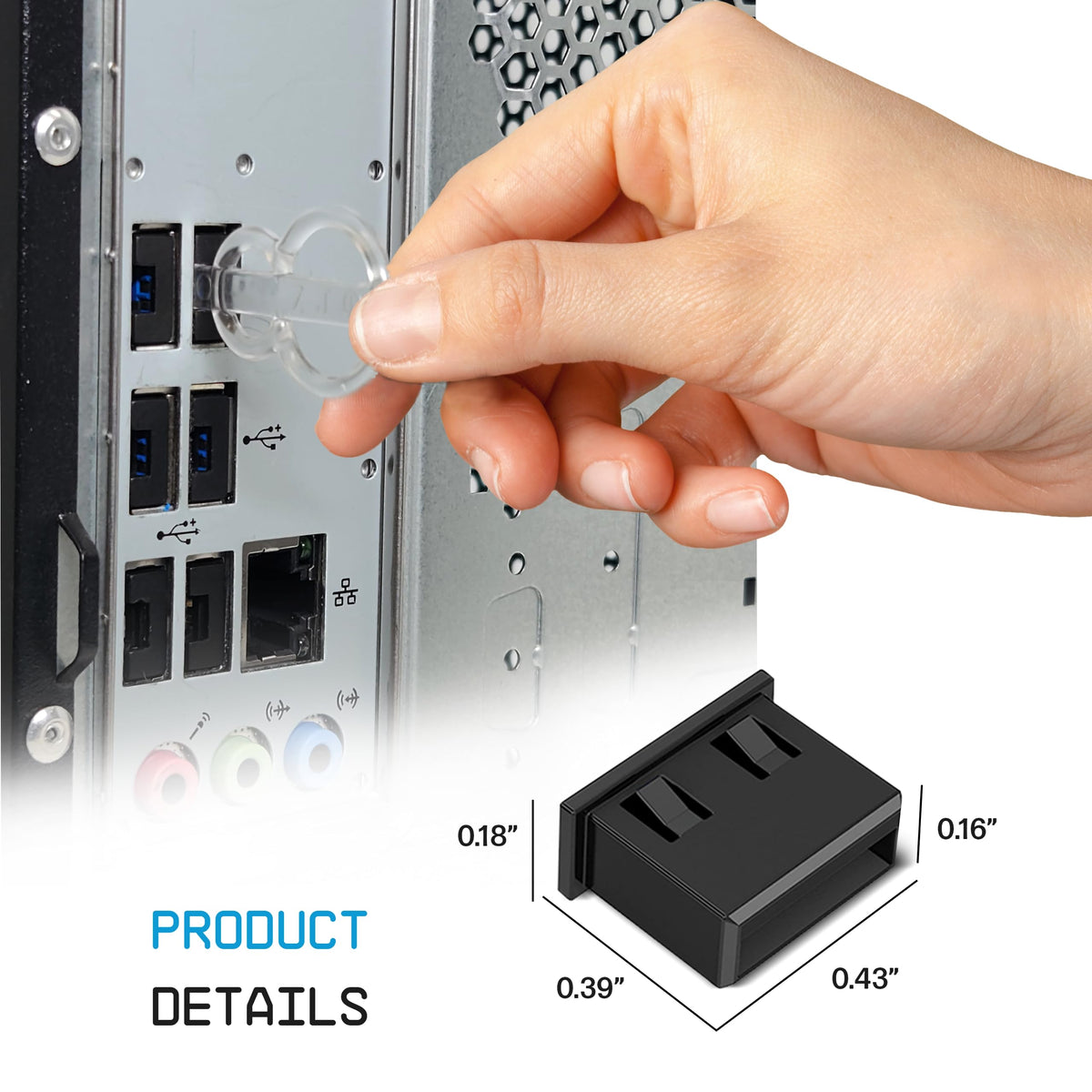 Portplugs Usb A Port Blockers (10 Pack) Key Lock Usb Security Removabl ...