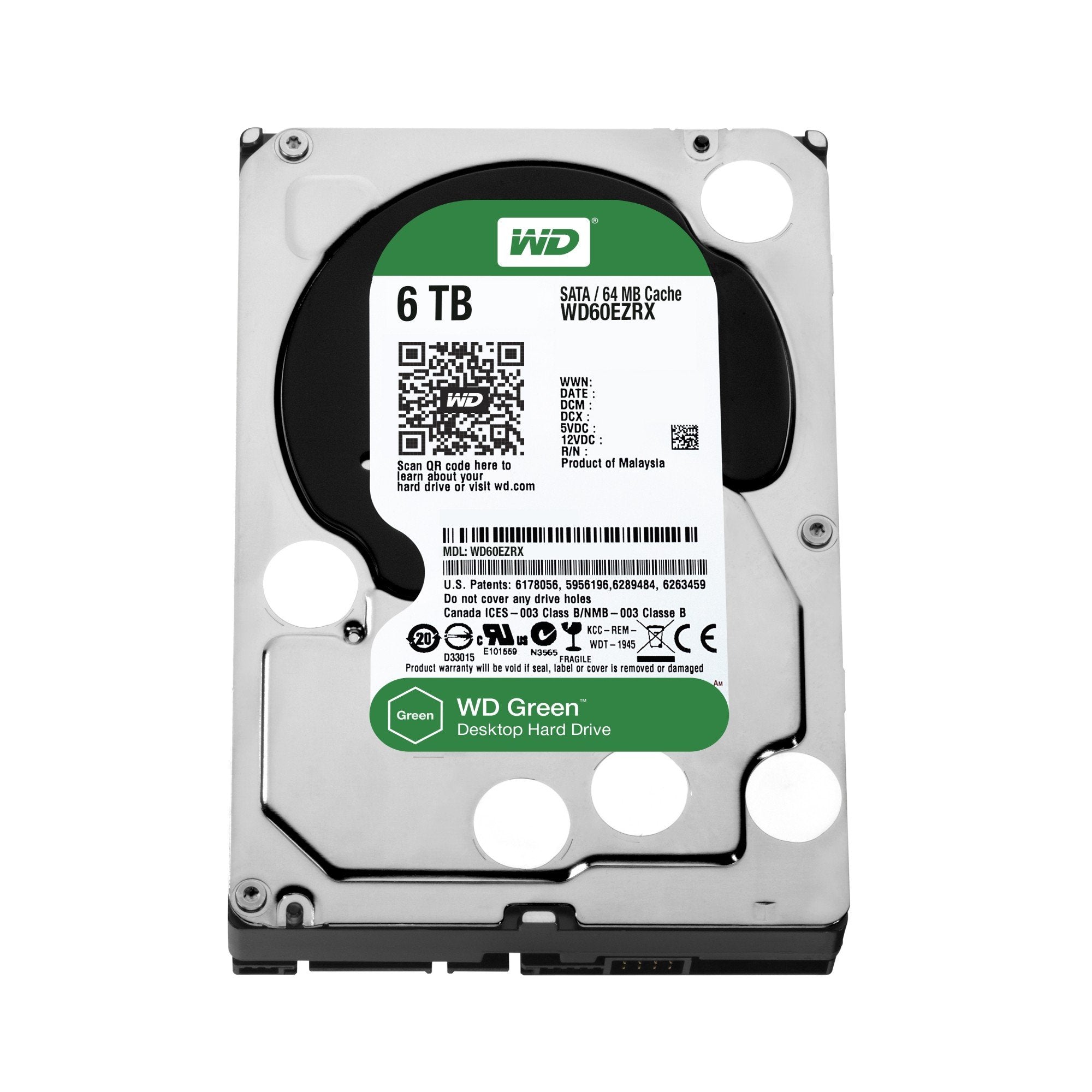 Wd Green 6Tb 3.5 Inch Sata 6.0Gb/S Intellipower 64Mb Cache Hard Drive (Wd60Ezrx)