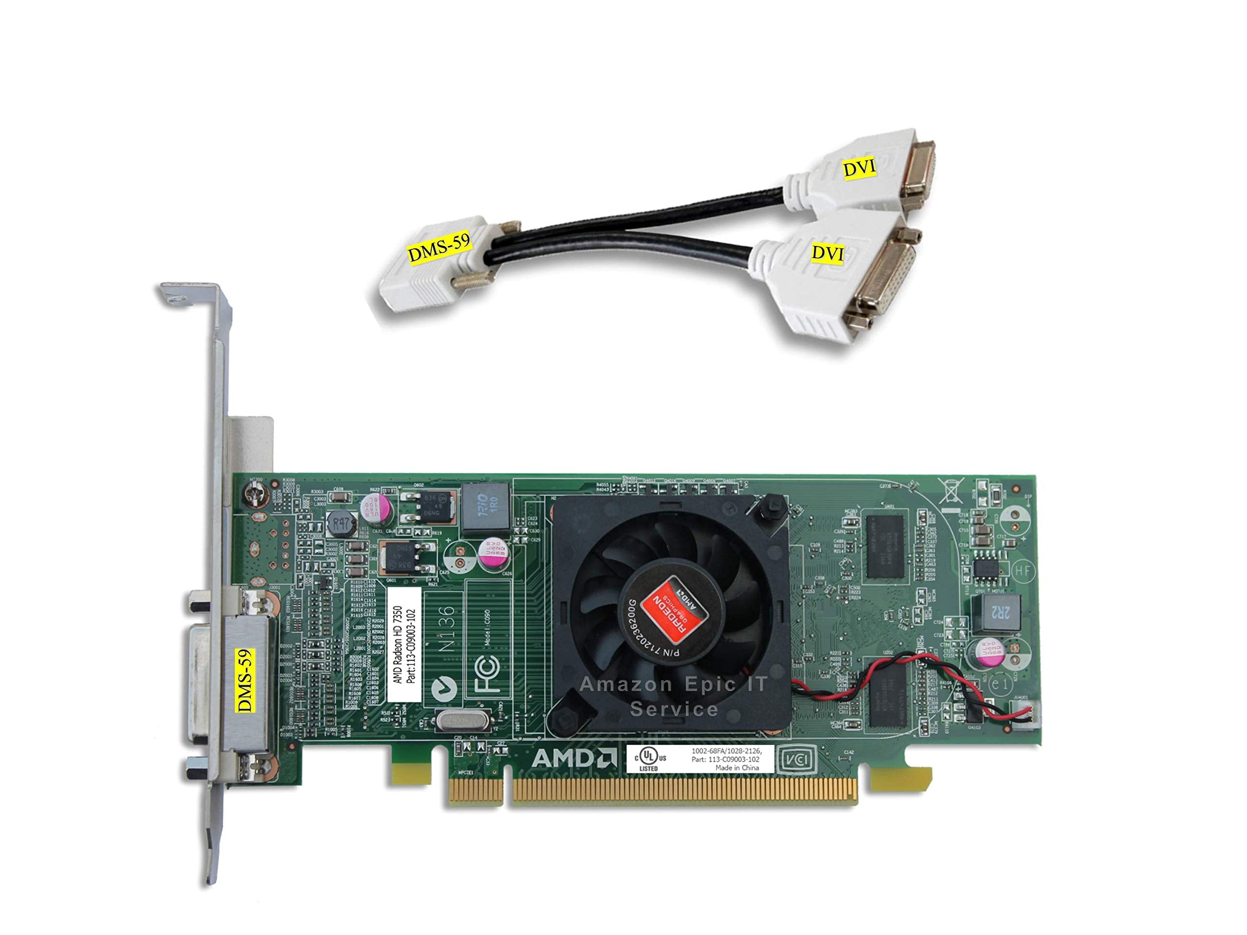 Epic It Service Amd Radeon Hd 7350 512Mb Graphics Card (Full Size Bracket, Dual Dvi), Fits Normal Size Computer Only, Uefi Boot