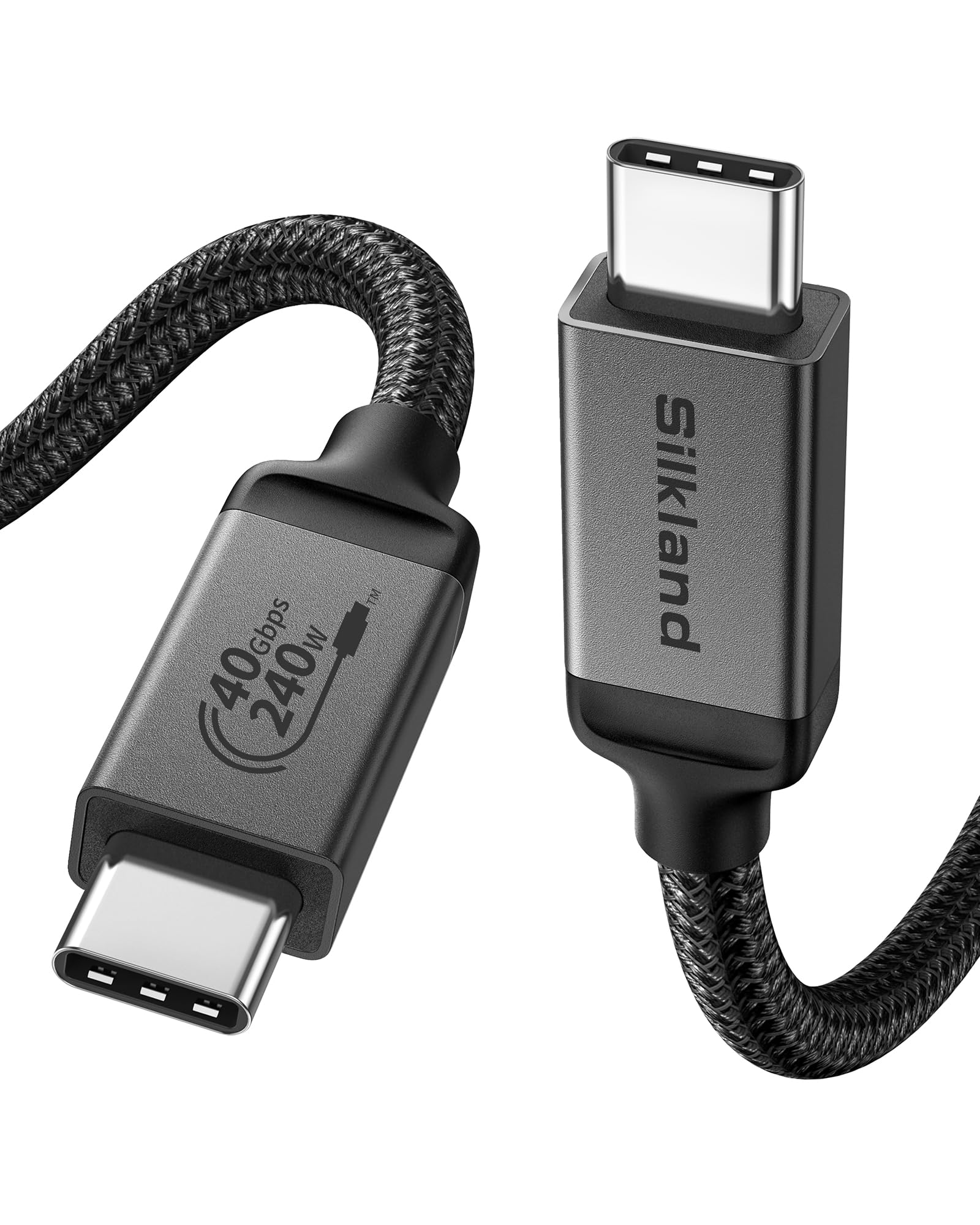 Silkland USB 4 Cable for Thunderbolt 4, 40Gbps Data Sync, 240W PD 3.1 Charging, 8K/5K@60Hz, Dual 4k, Compatible for MacBook, iPh