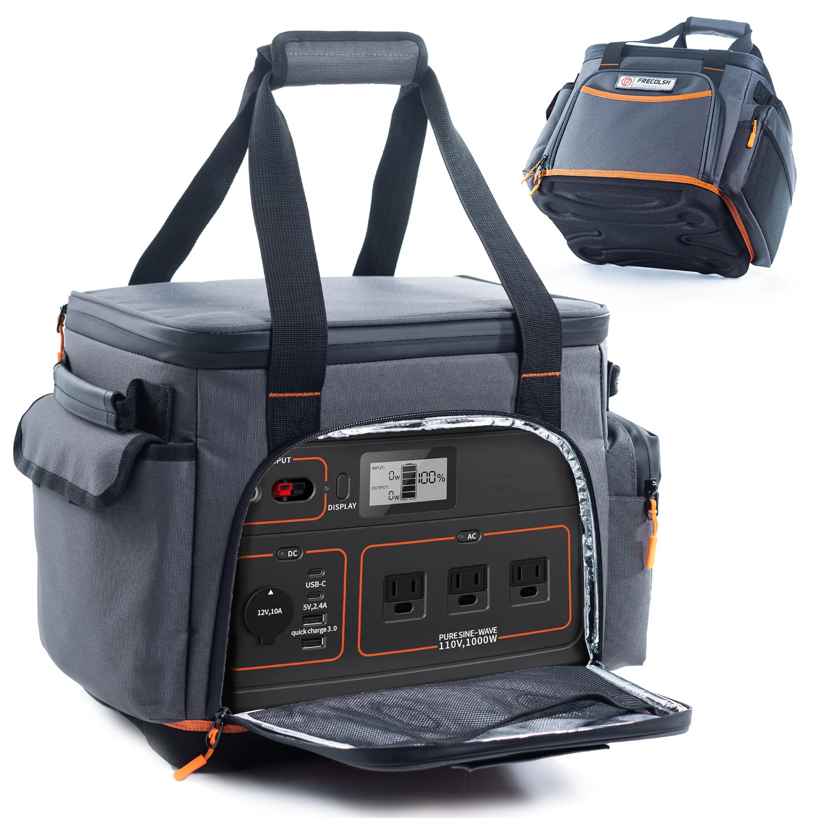 Frecolsh Travel Carrying Case Compatible With Jackery Explorer 1000, Portable Power Station Storage Case With Waterproof Bottom