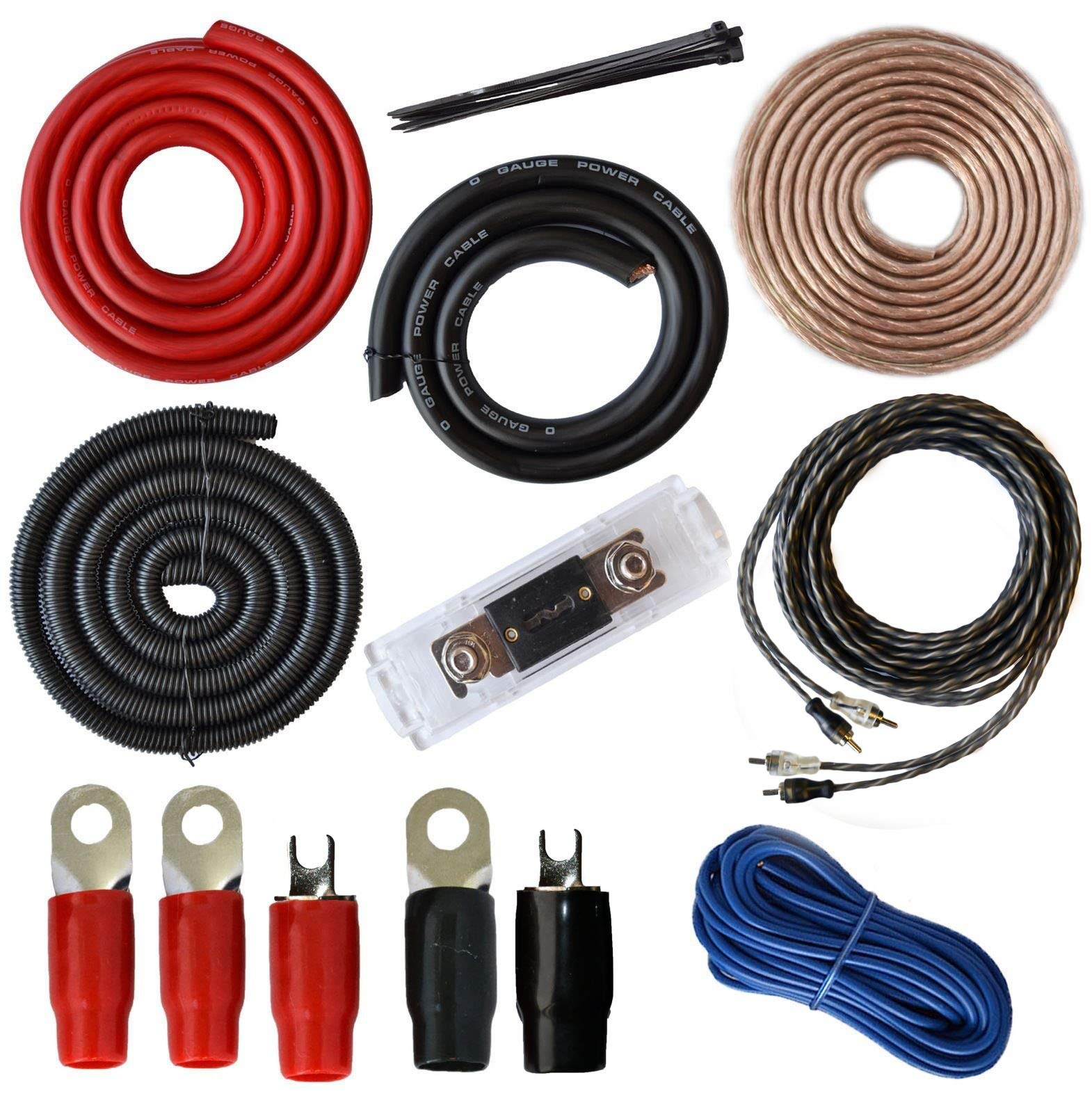 Soundbox Pck0, 0 Gauge Amp Kit Complete Amplifier Install Wiring Cables   7500W