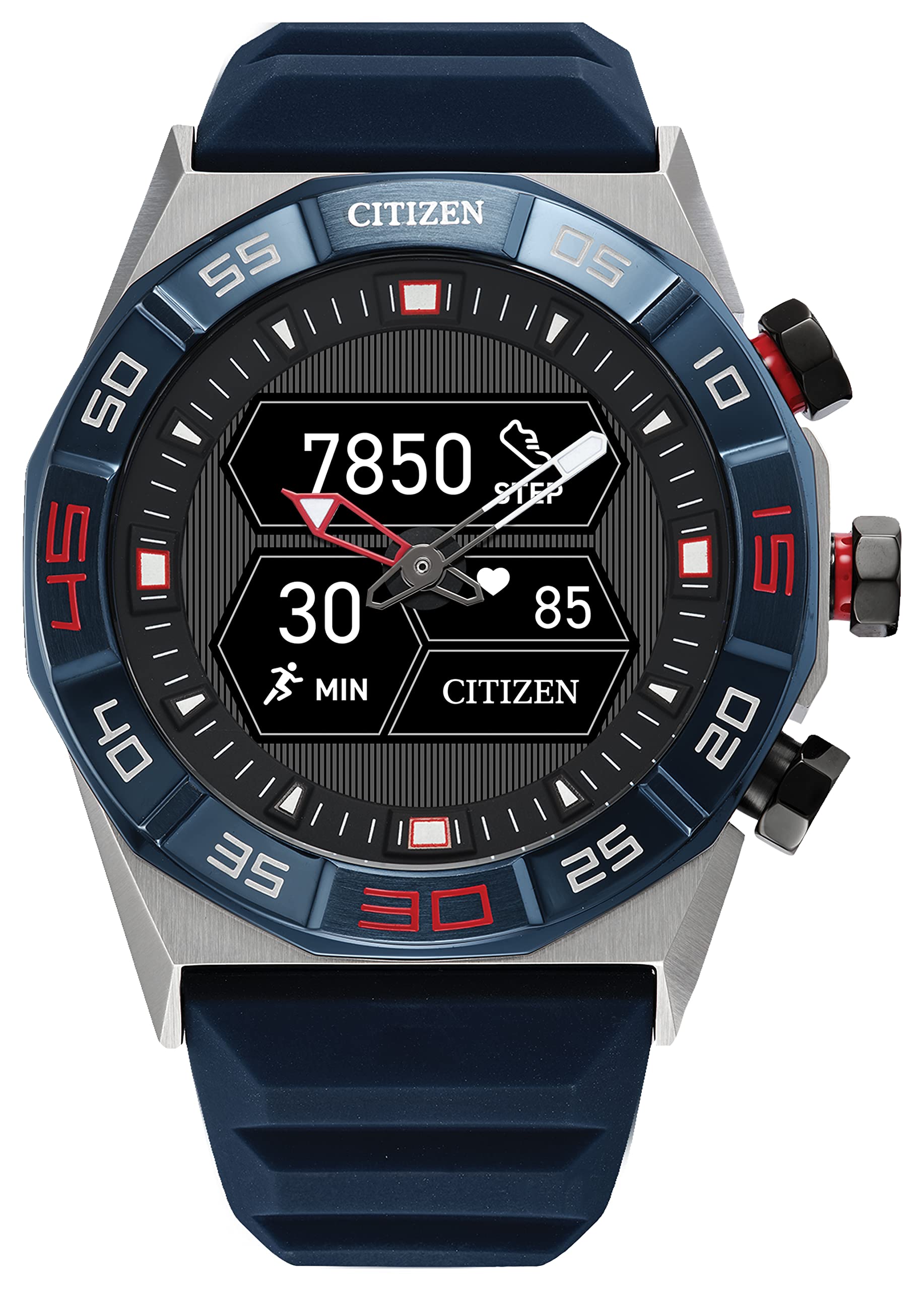 Citizen CZ Smart PQ2 Hybrid Smartwatch with YouQ Wellness app Featuring IBM Watson AI and NASA Research, Black and White Customi